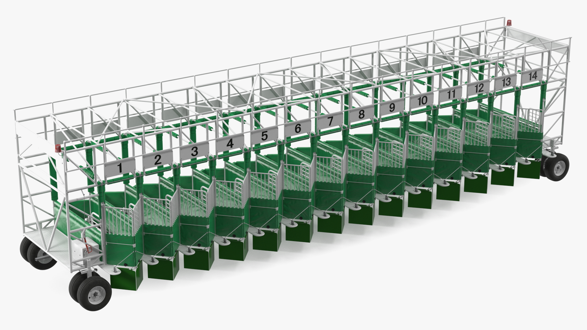 3D 14 Starting Stalls for Horse Racing Rigged for Cinema 4D