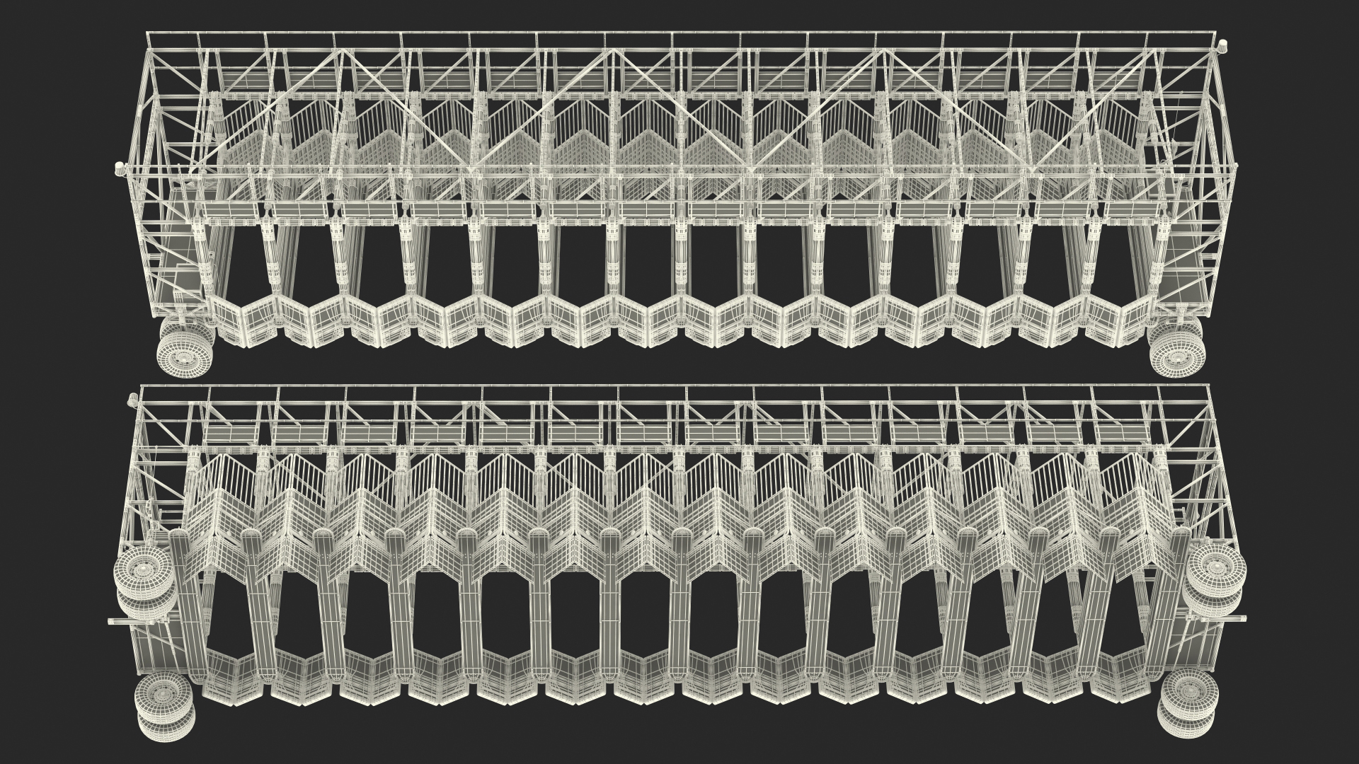 3D 14 Starting Stalls for Horse Racing Rigged for Cinema 4D