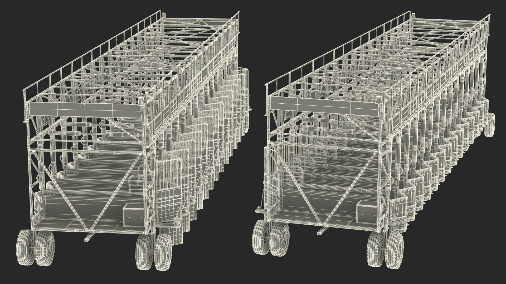 3D 14 Starting Stalls for Horse Racing Rigged for Cinema 4D