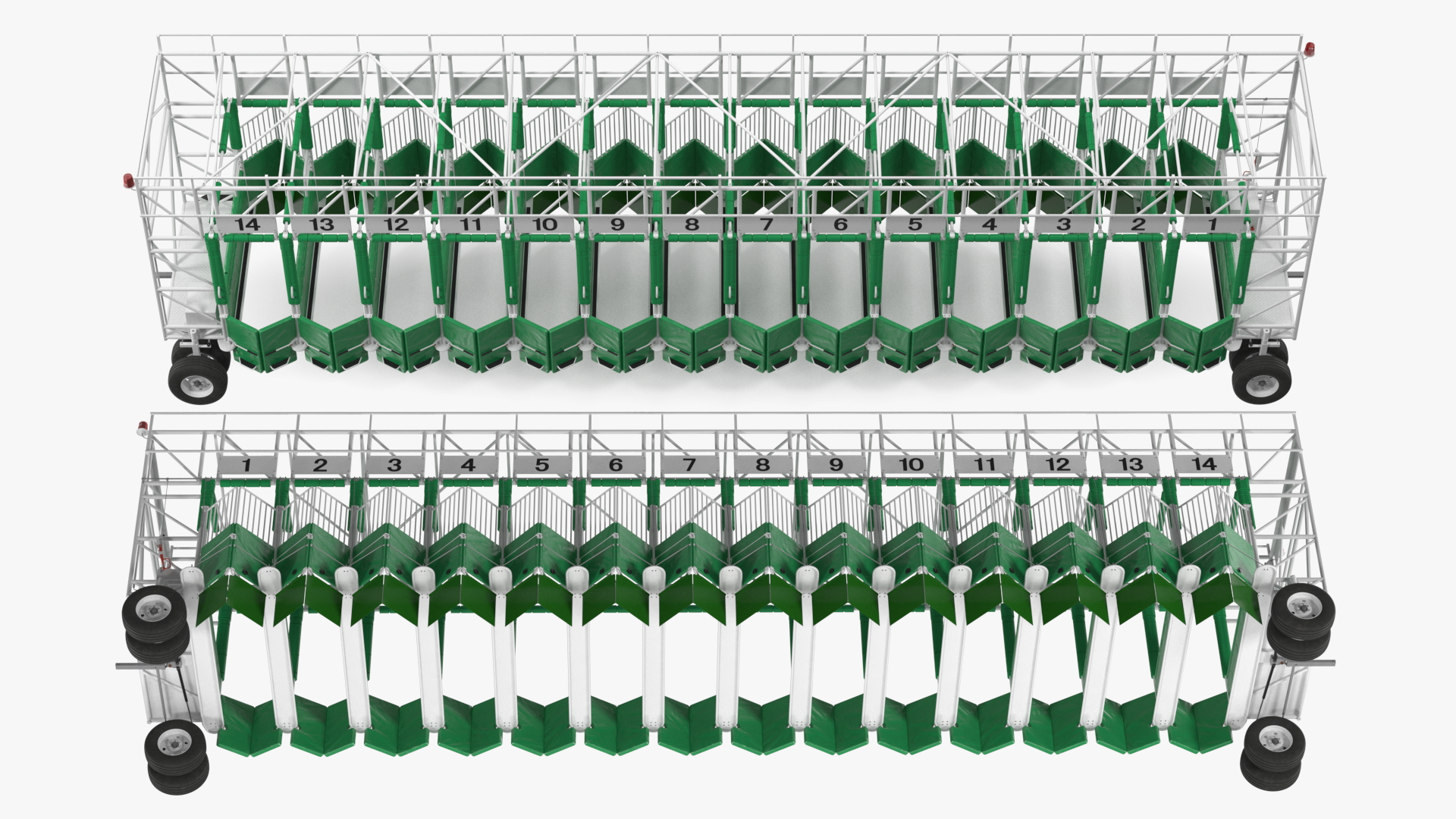 3D 14 Starting Stalls for Horse Racing Rigged for Cinema 4D