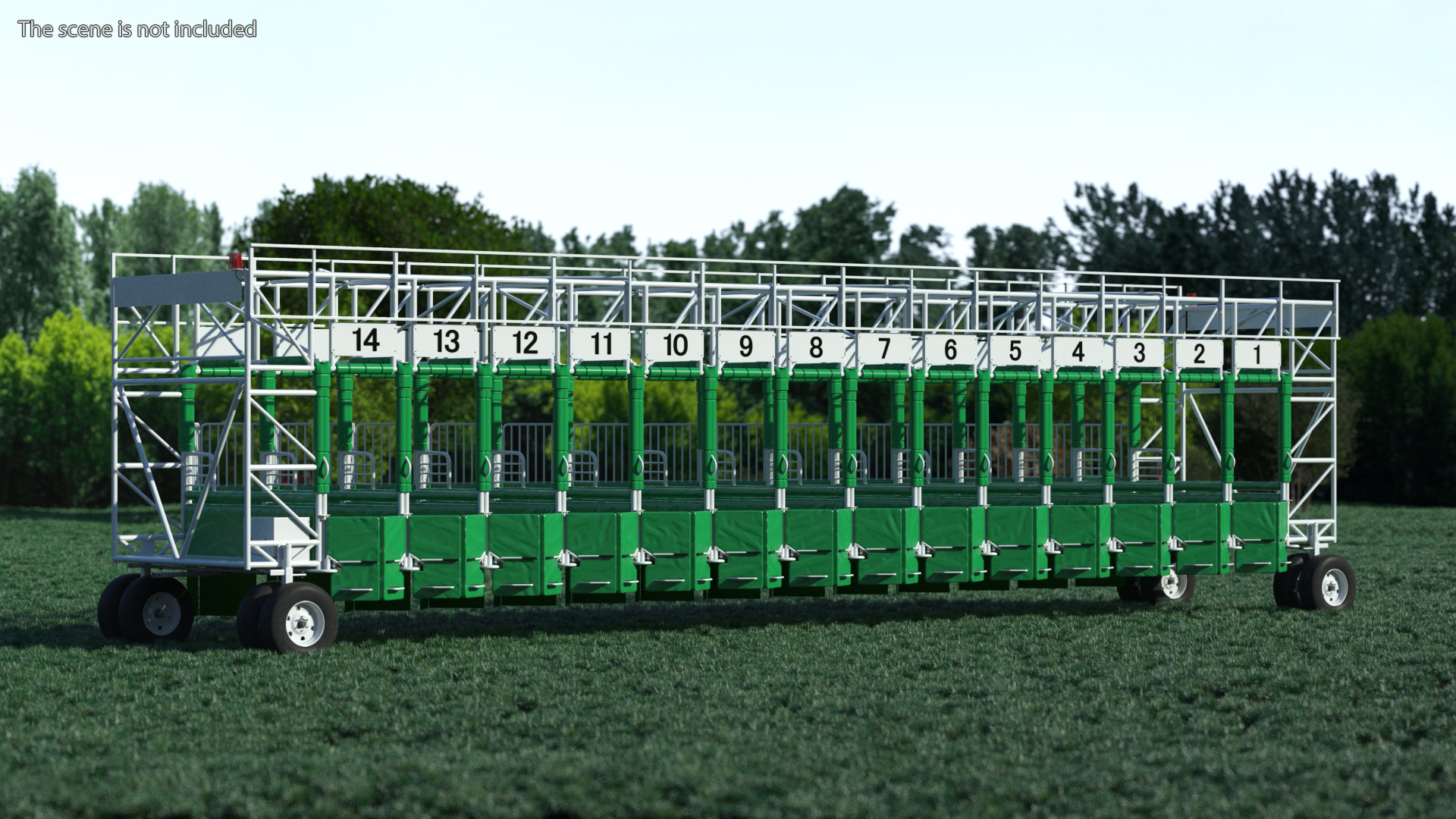 3D 14 Starting Stalls for Horse Racing Rigged for Cinema 4D