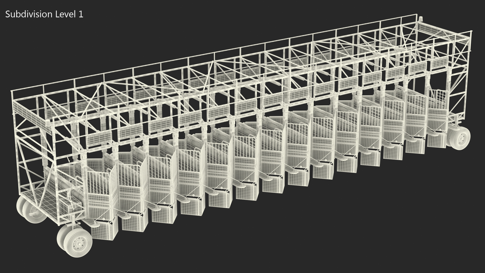3D 14 Starting Stalls for Horse Racing Rigged for Cinema 4D
