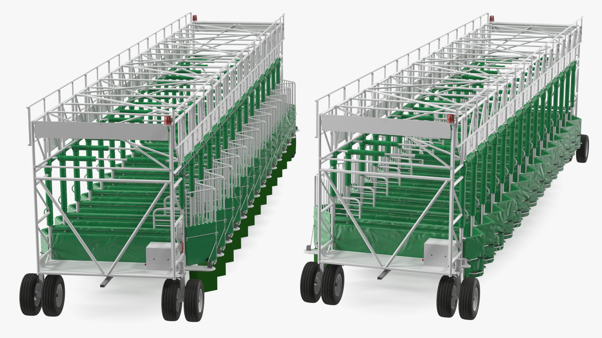 3D 14 Starting Stalls for Horse Racing Rigged for Cinema 4D