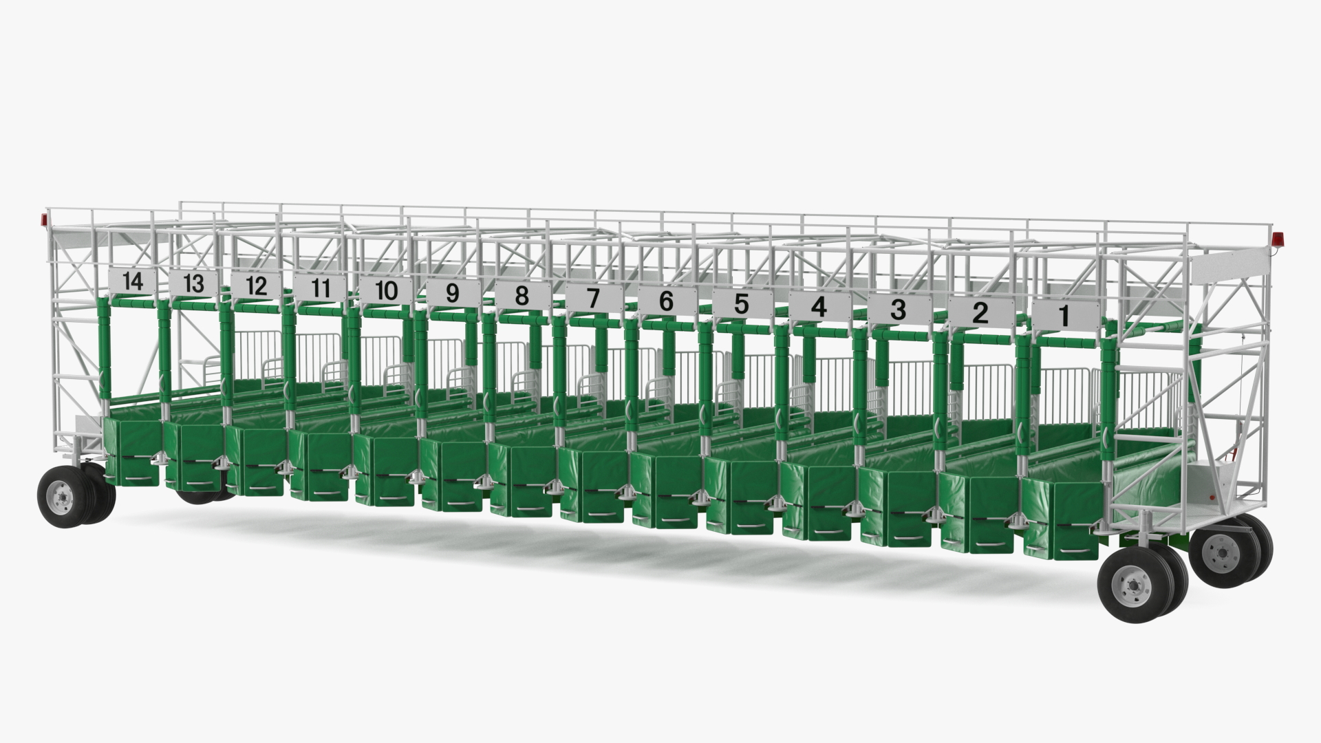 3D 14 Starting Stalls for Horse Racing Rigged for Cinema 4D