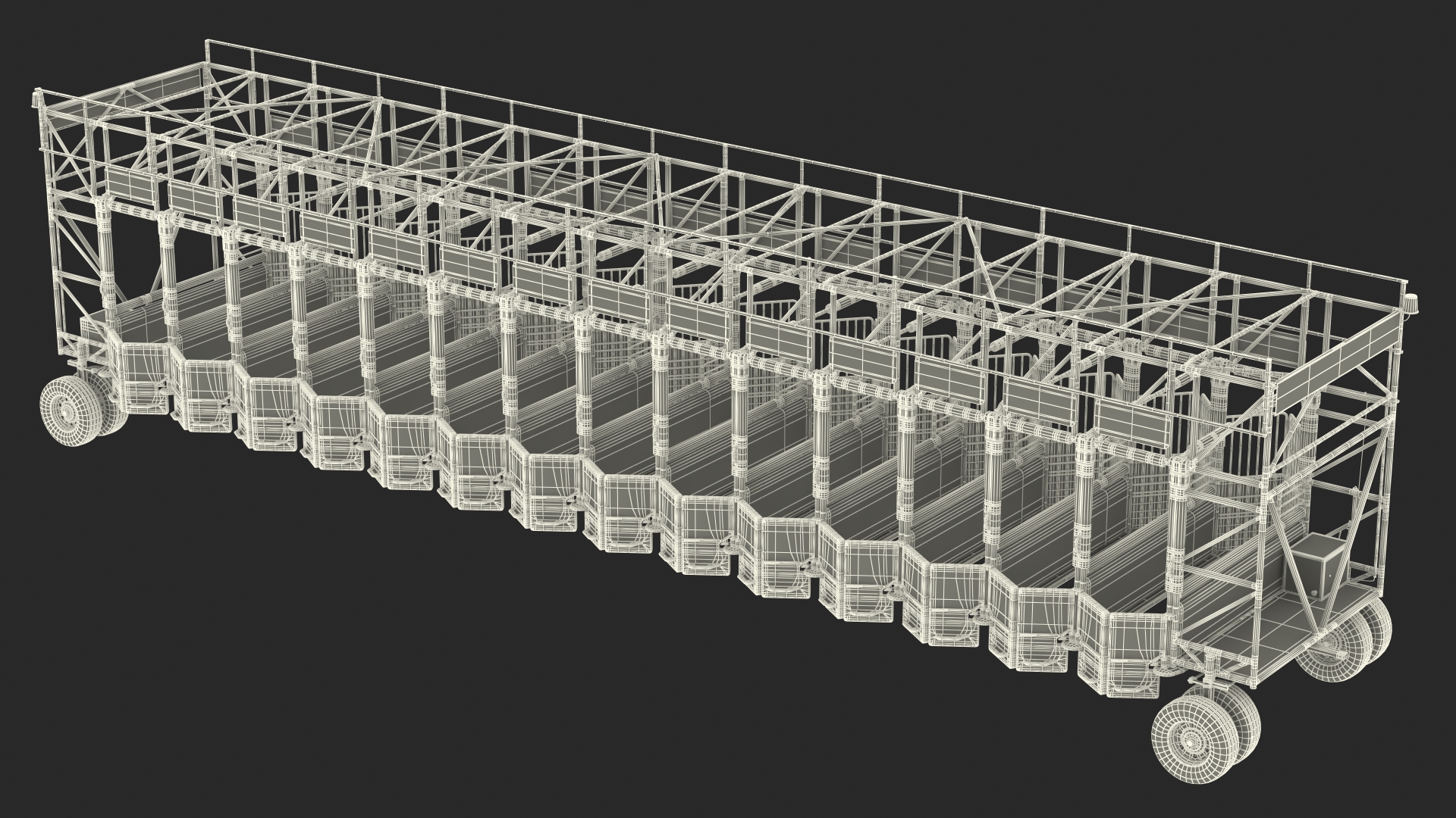 3D 14 Starting Stalls for Horse Racing Rigged for Cinema 4D