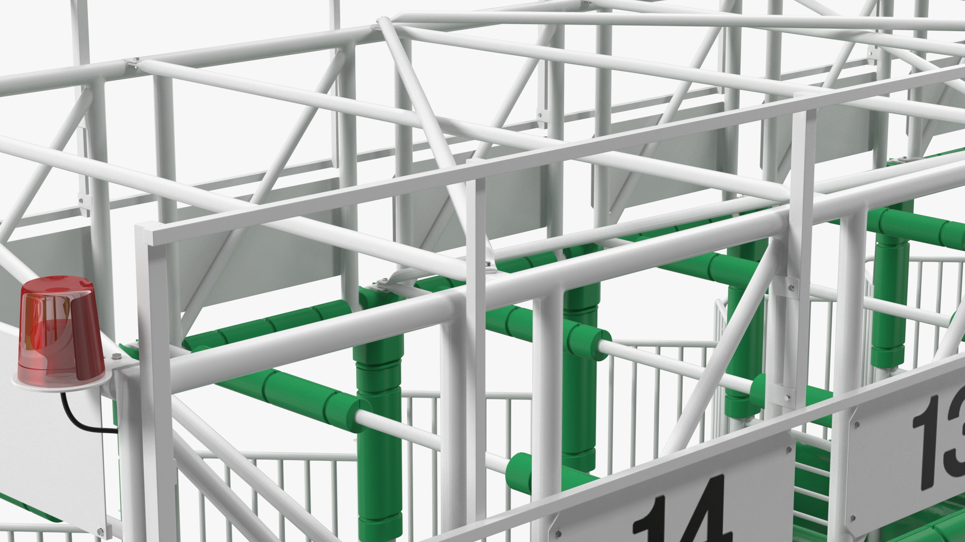 3D 14 Starting Stalls for Horse Racing Rigged for Cinema 4D