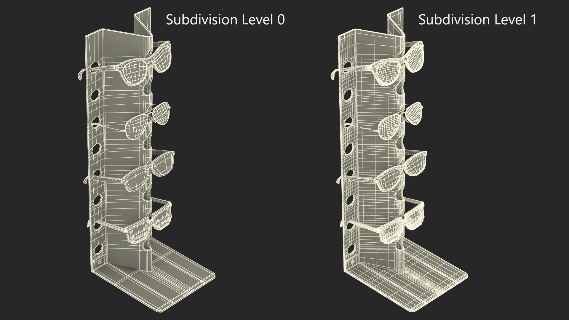 Sunglasses on Display Stand 3D