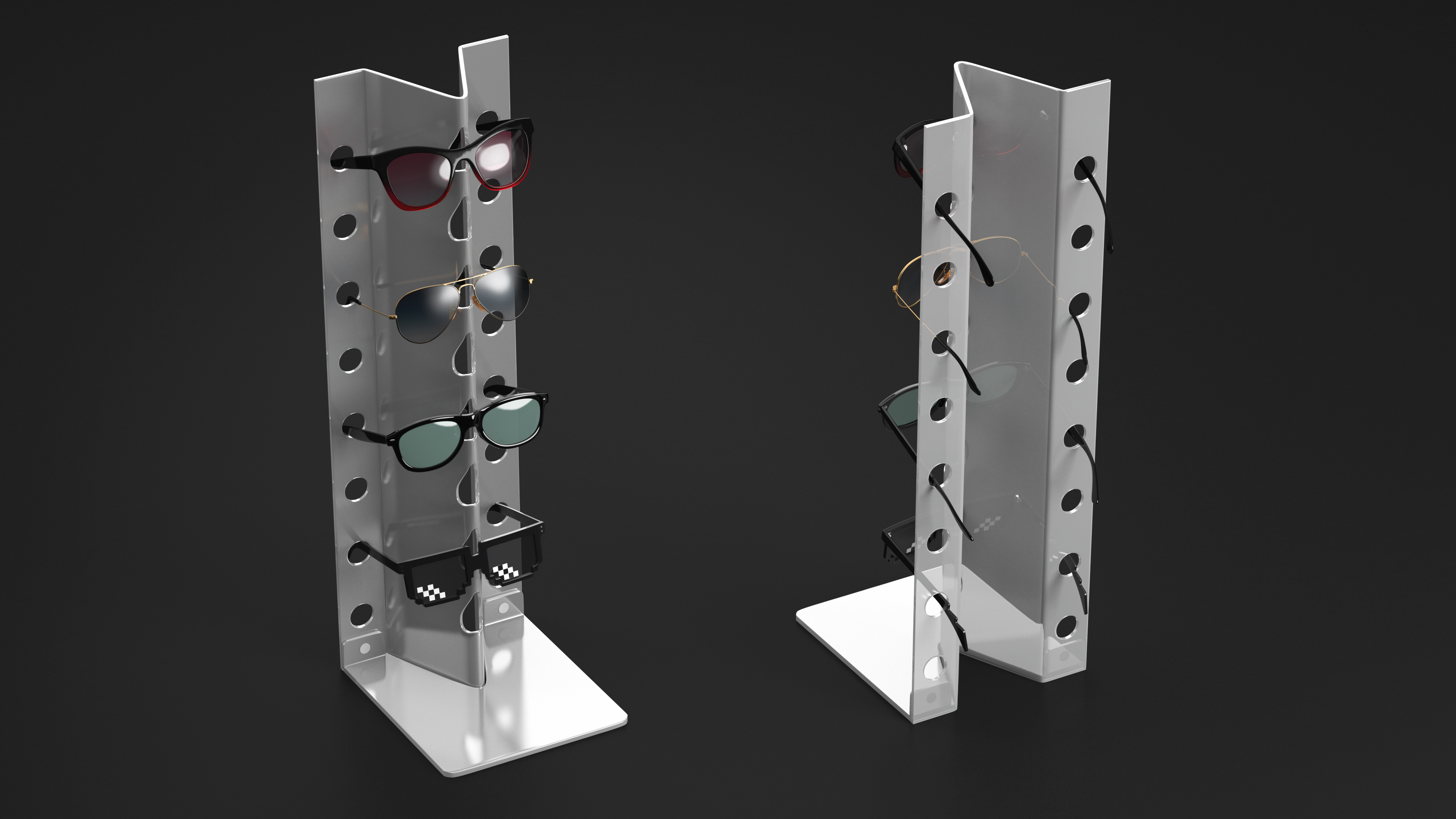 Sunglasses on Display Stand 3D