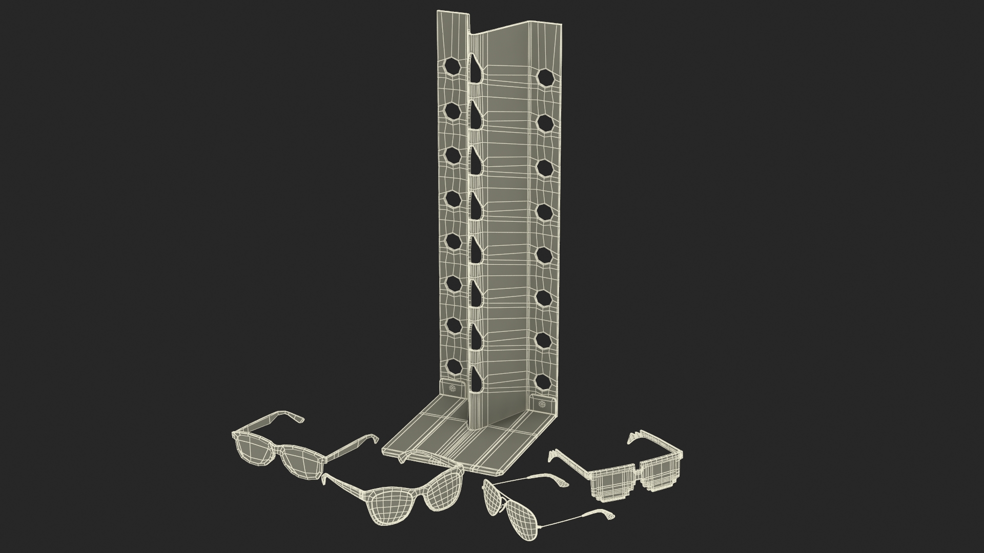 Sunglasses on Display Stand 3D