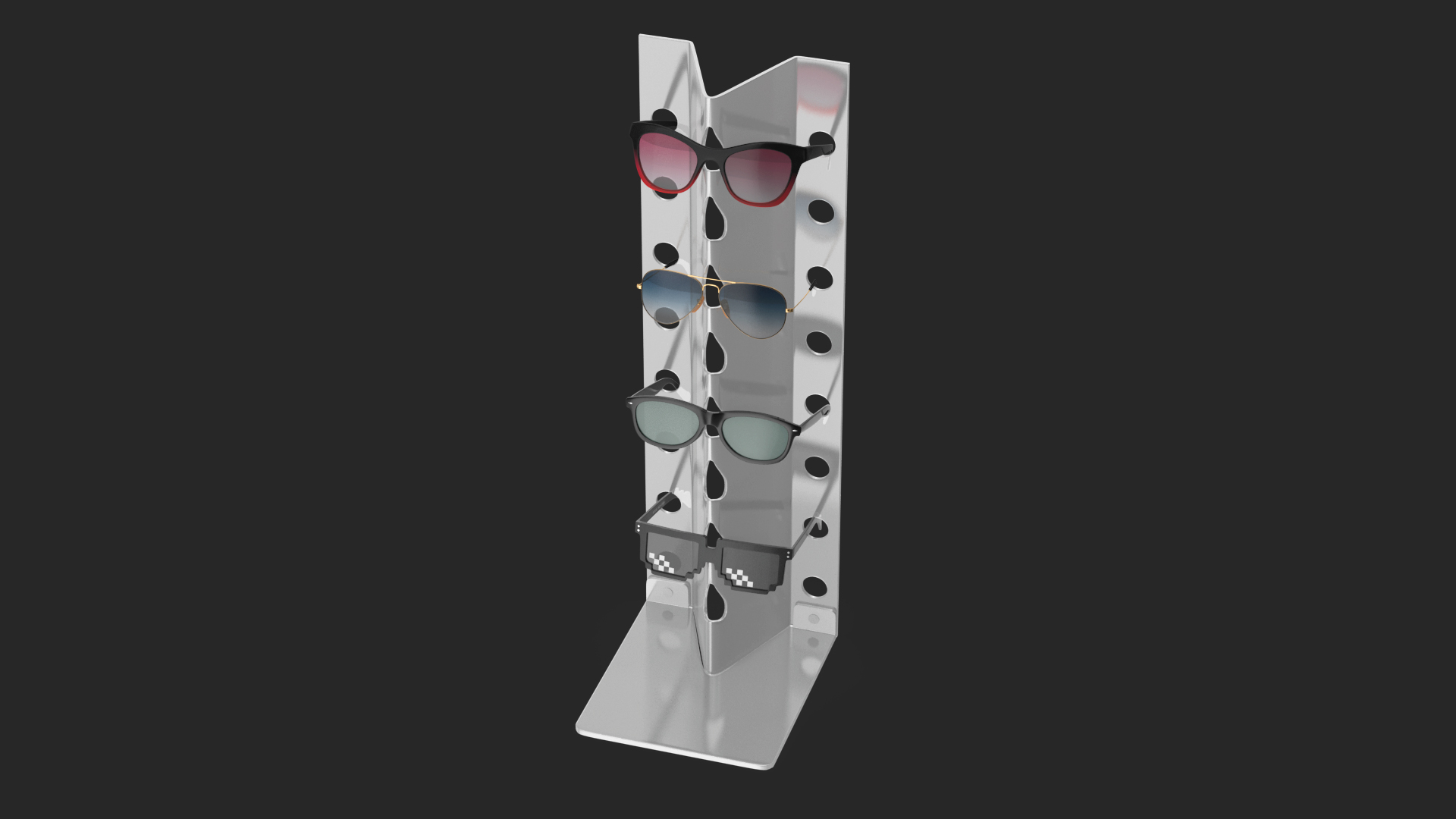Sunglasses on Display Stand 3D