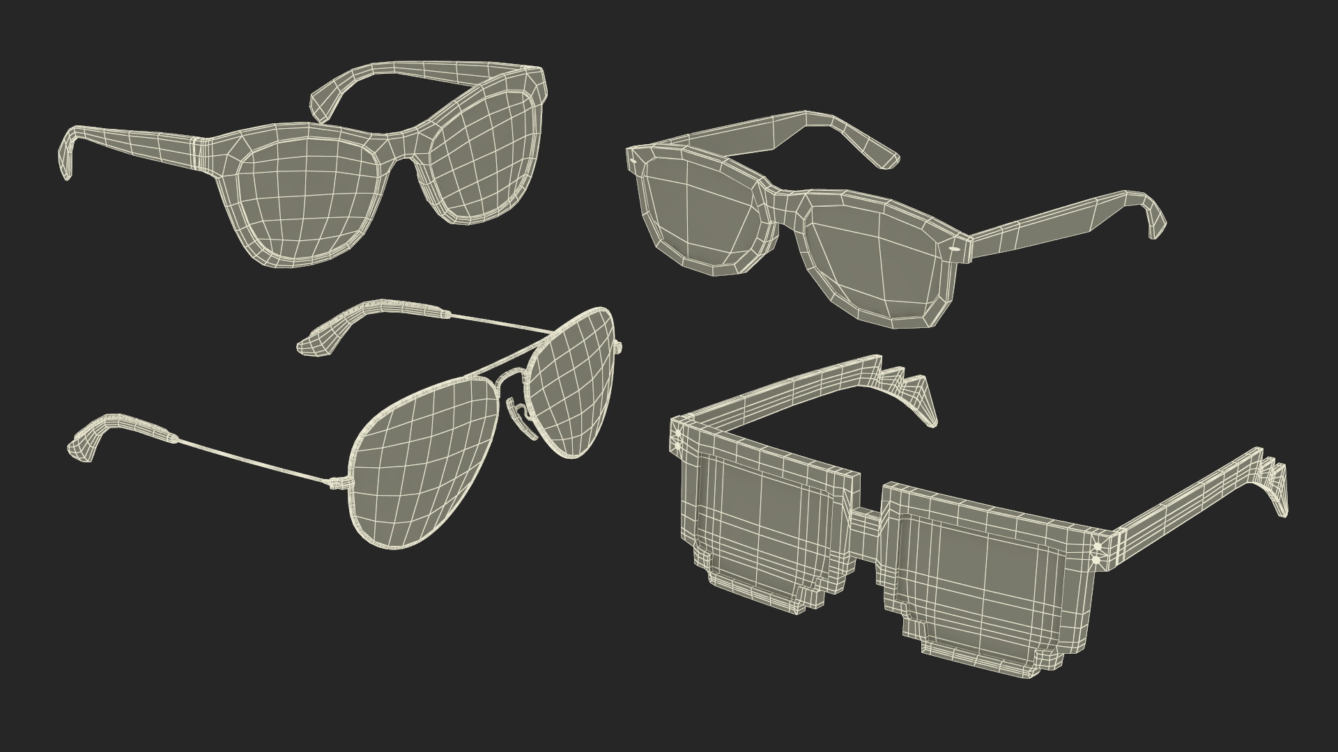 Sunglasses on Display Stand 3D