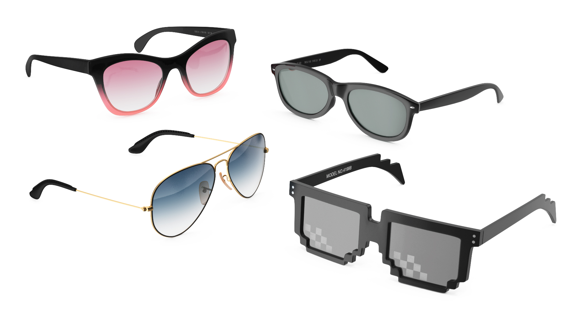 Sunglasses on Display Stand 3D