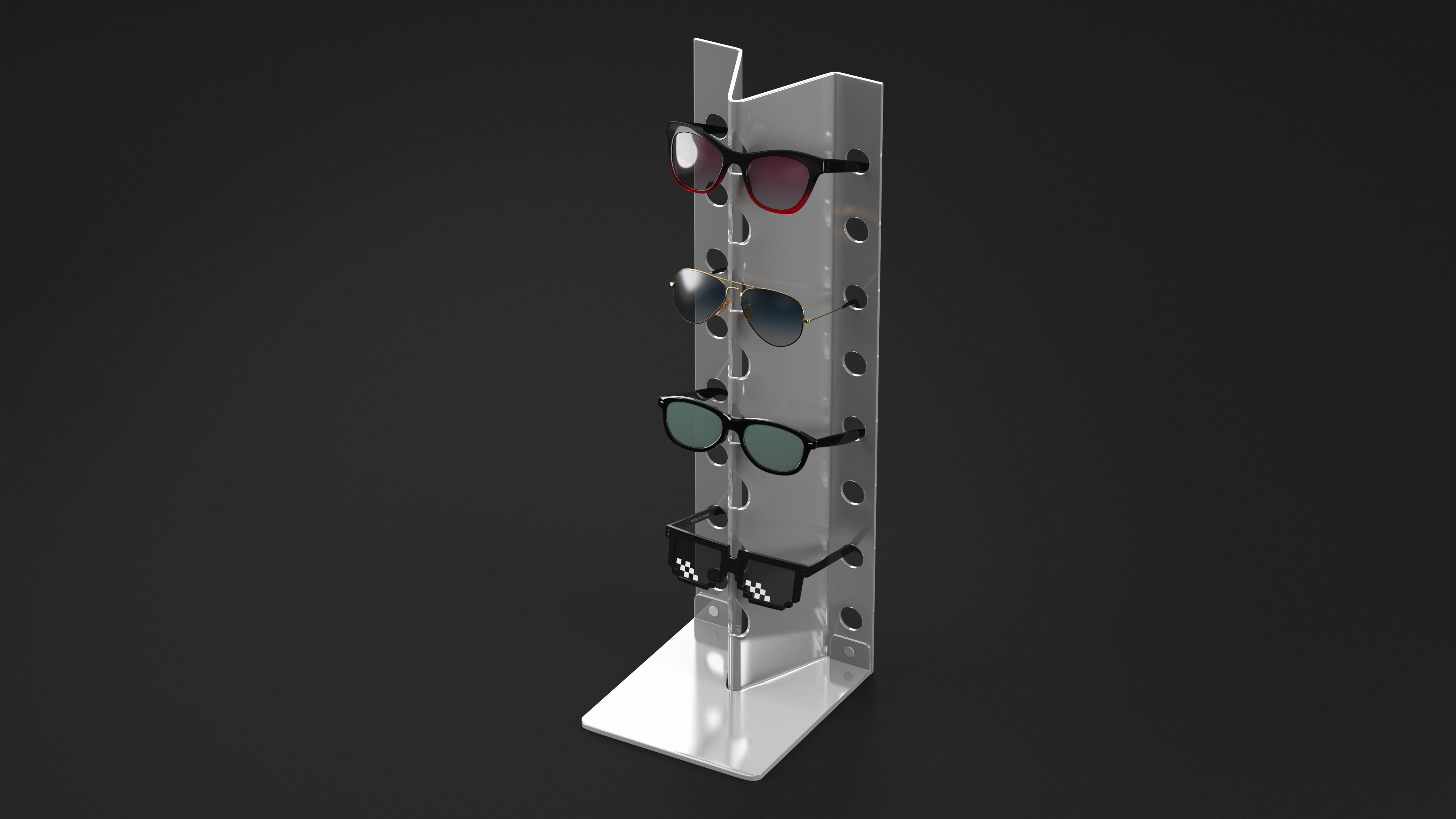 Sunglasses on Display Stand 3D