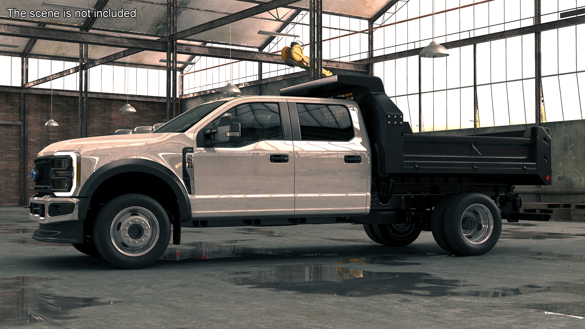 3D Ford F550 Super Duty Black Dump 2023