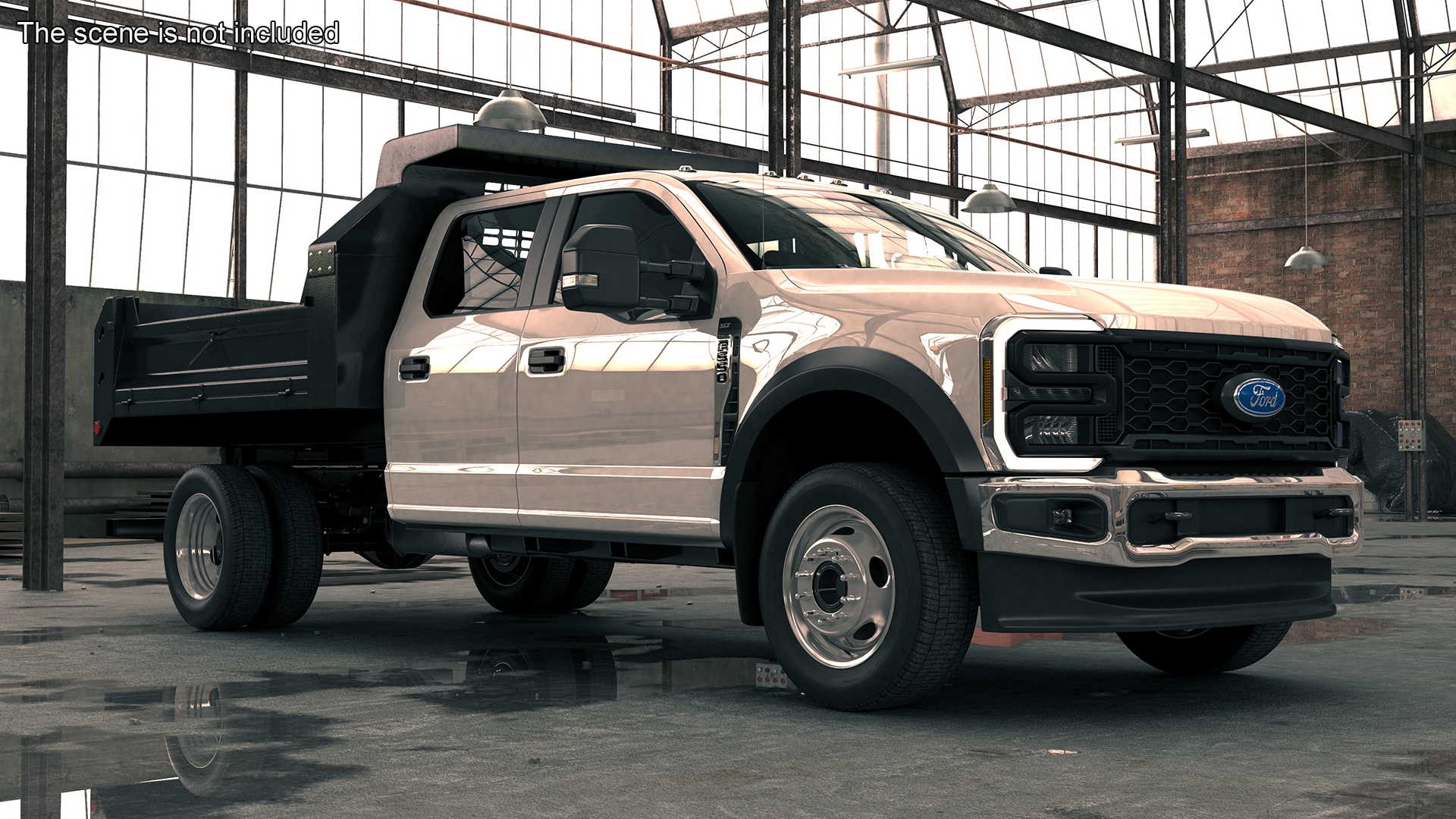 3D Ford F550 Super Duty Black Dump 2023