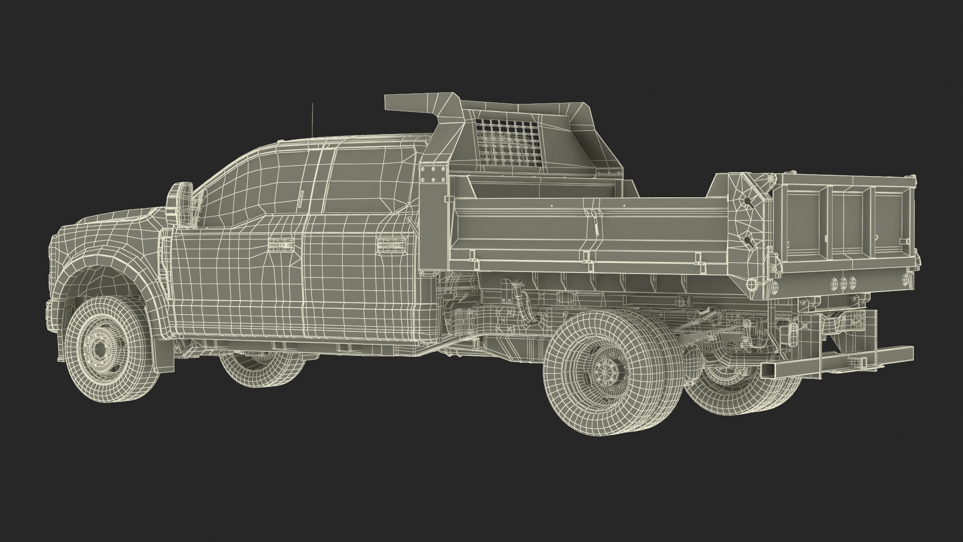 3D Ford F550 Super Duty Black Dump 2023