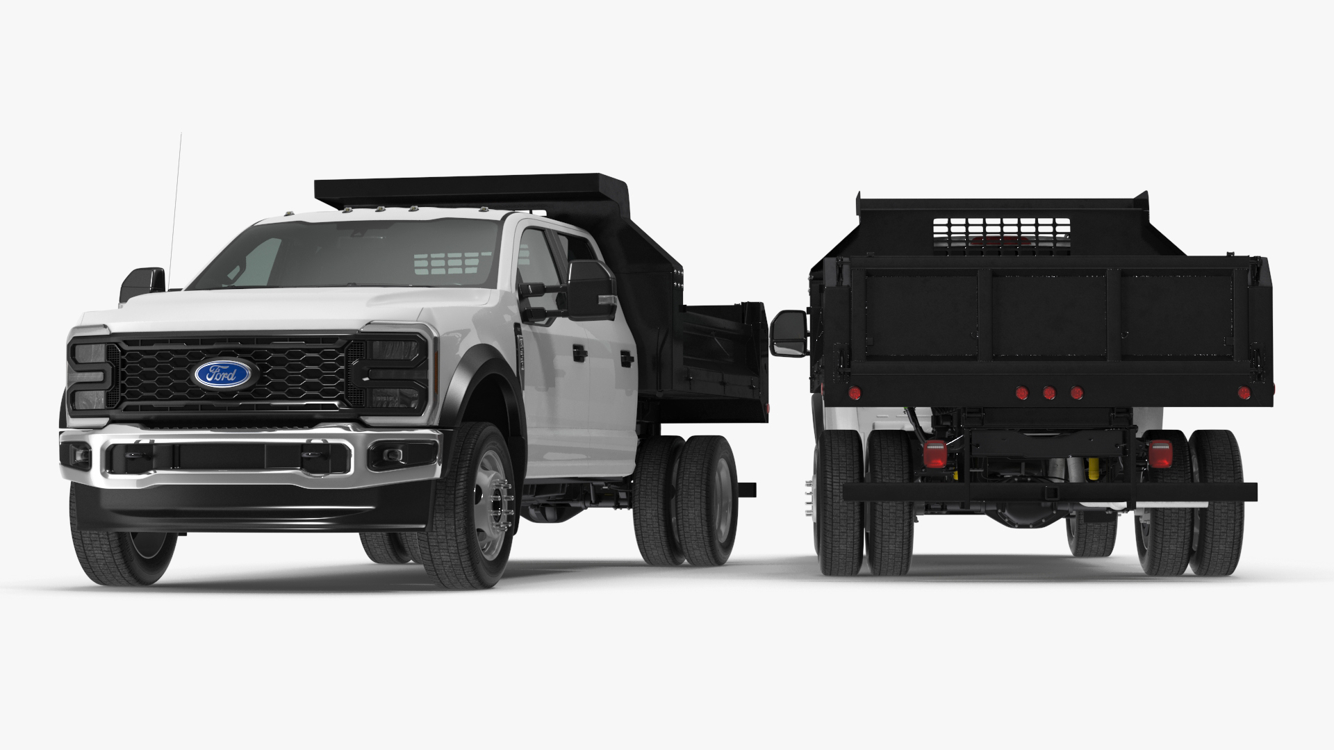3D Ford F550 Super Duty Black Dump 2023