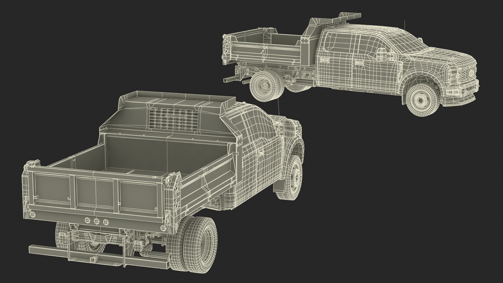 3D Ford F550 Super Duty Black Dump 2023