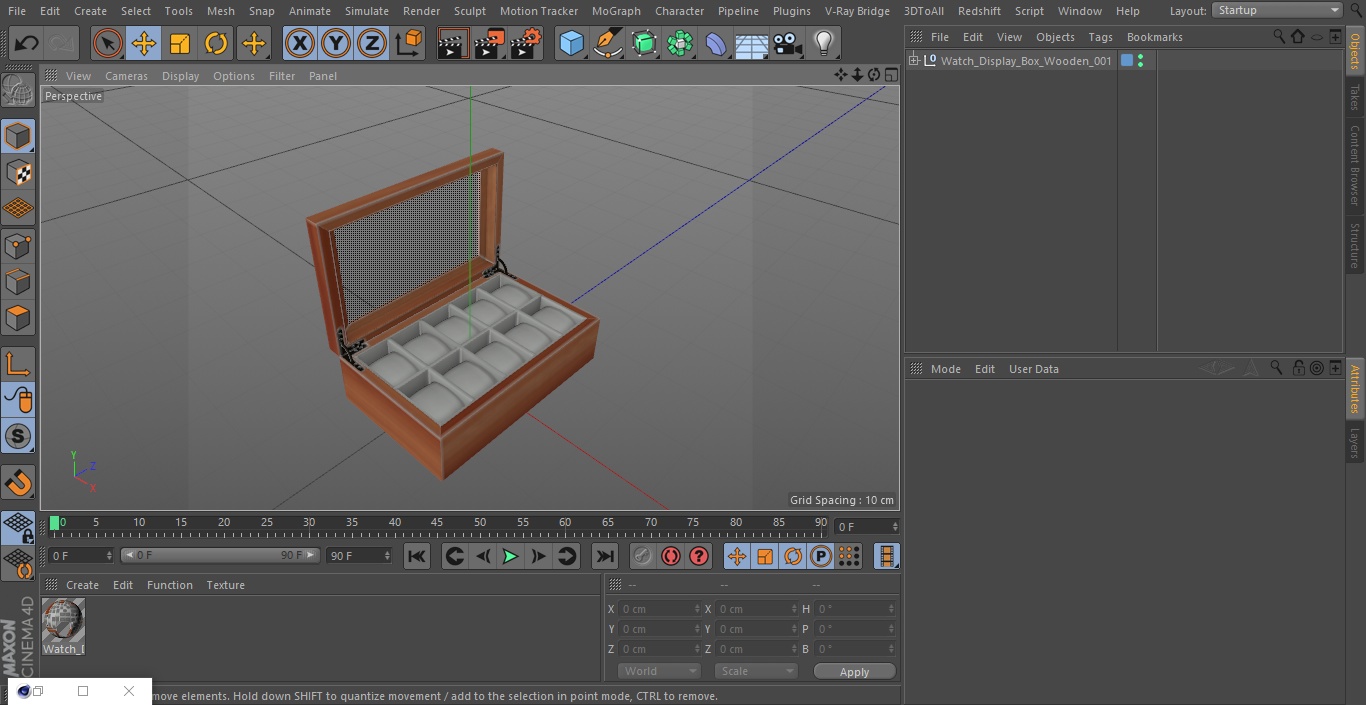 Watch Display Box Wooden 3D model