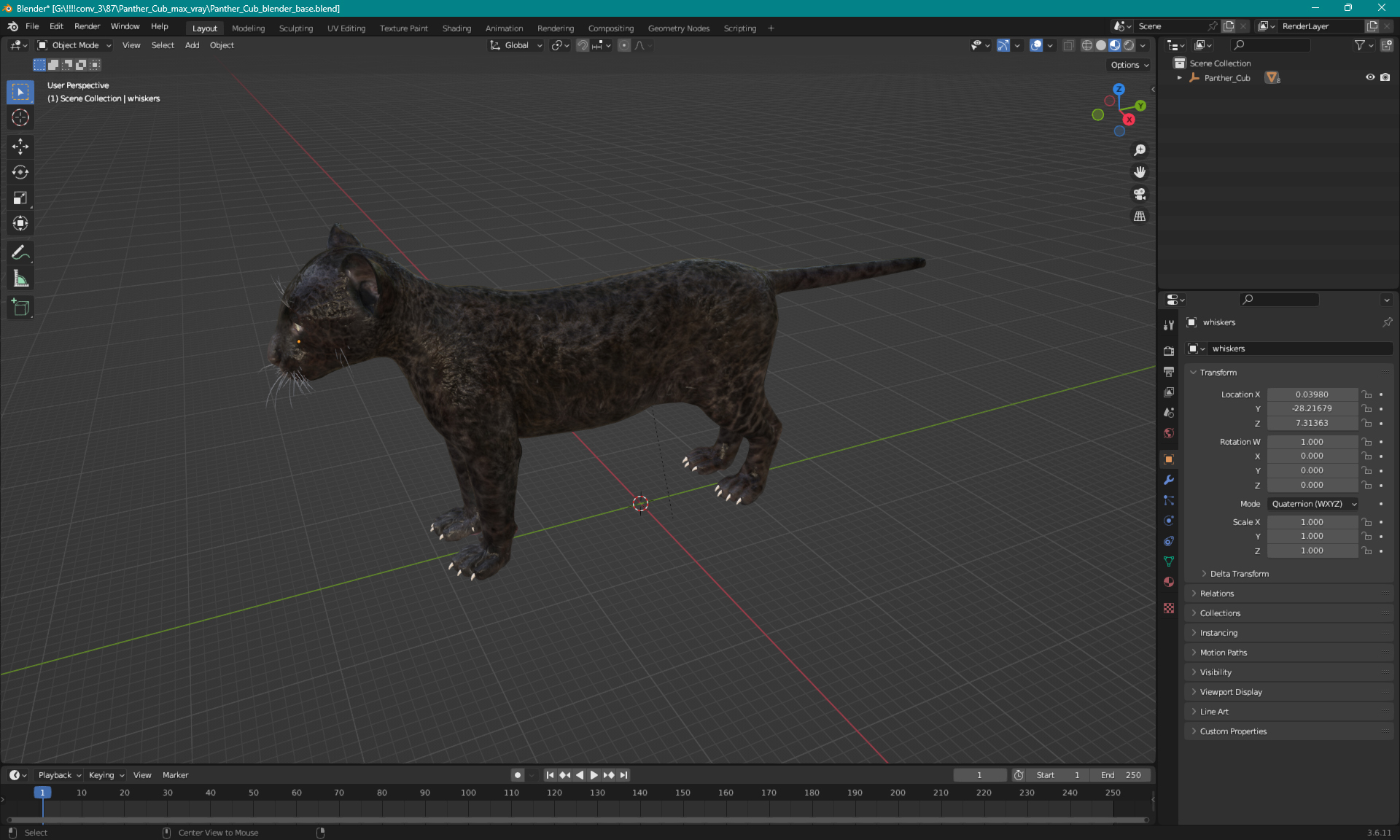 3D Panther Cub