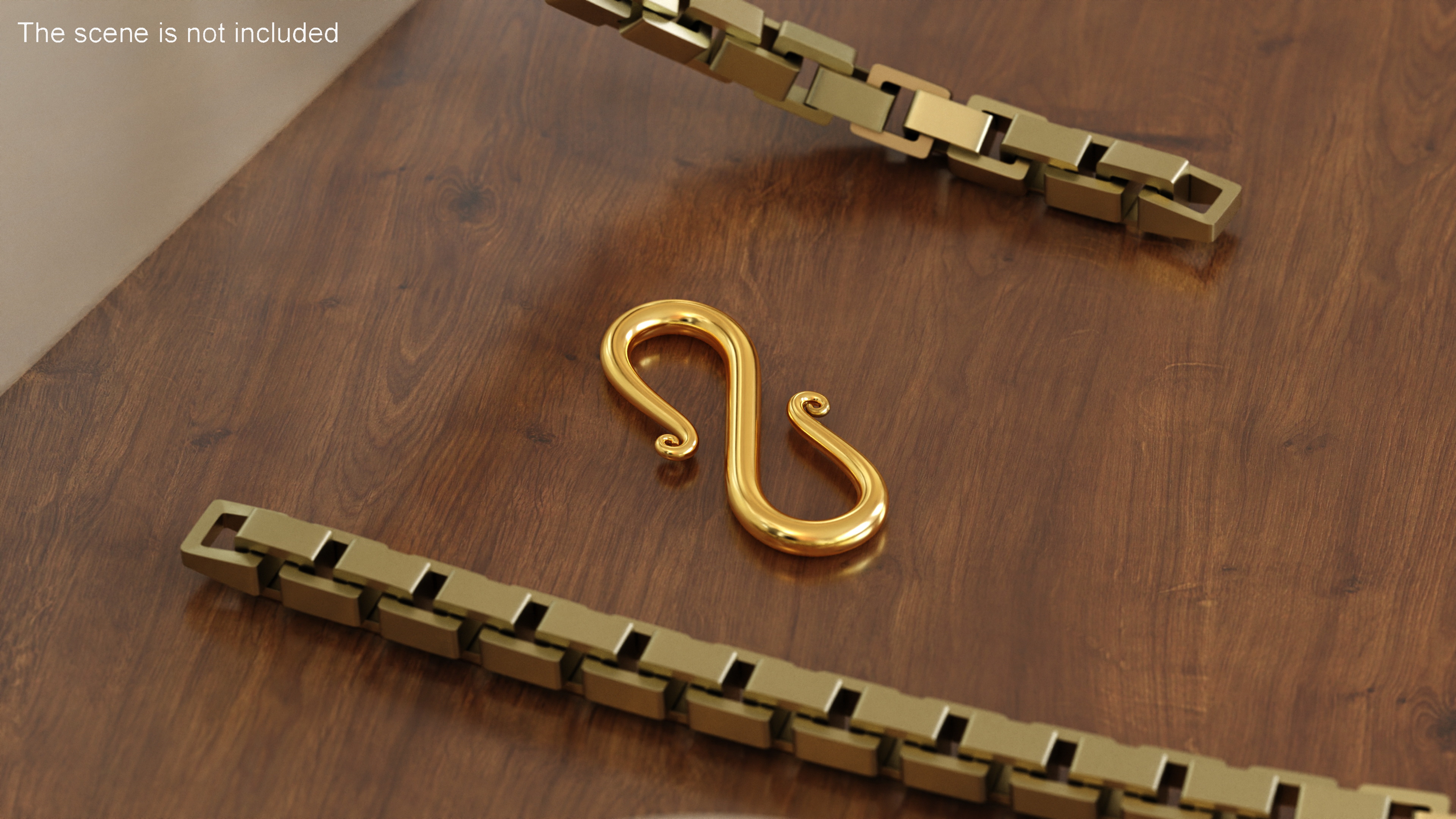 Necklace and Bracelet Clasps Set Gold 3D