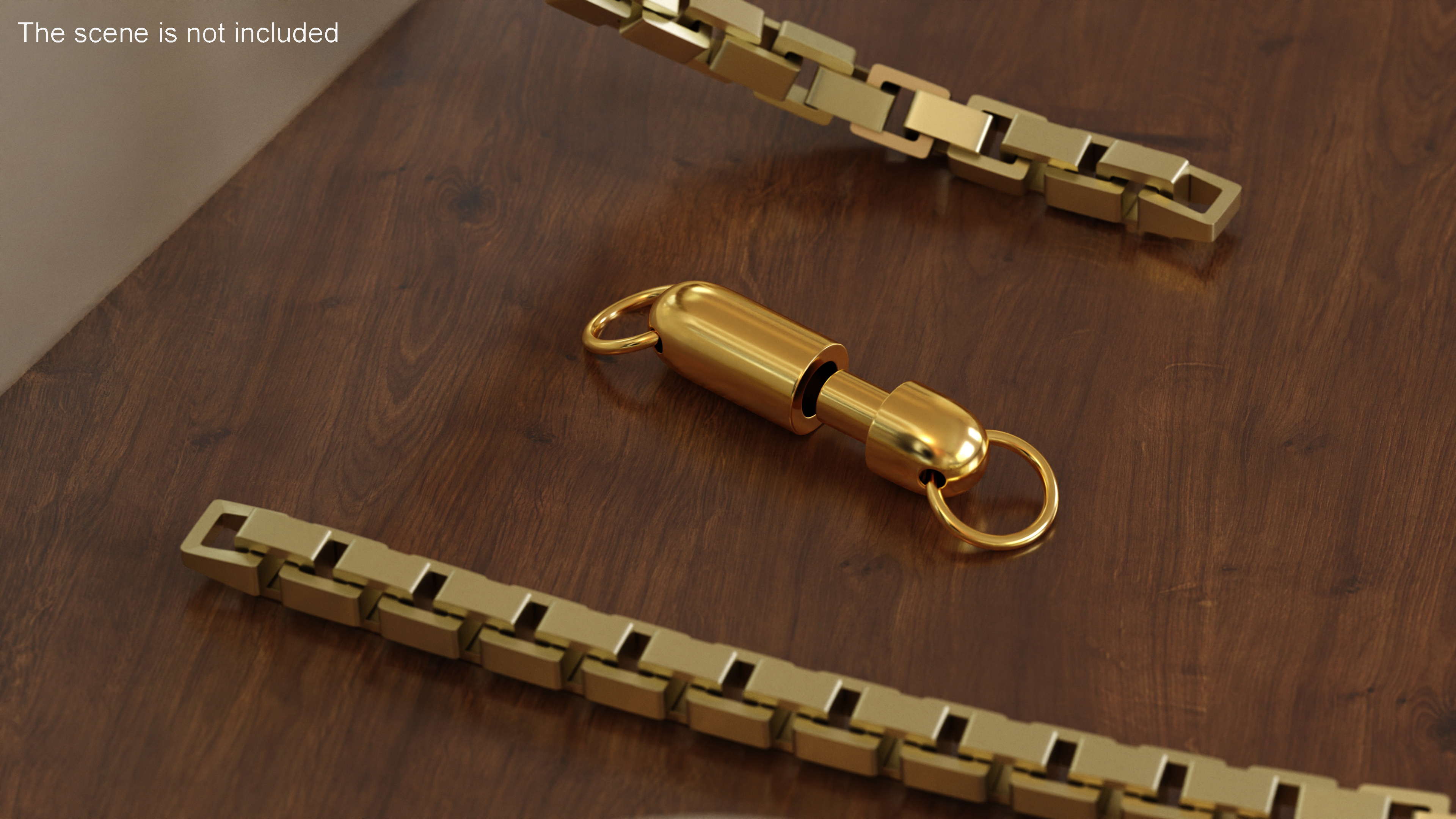 Necklace and Bracelet Clasps Set Gold 3D