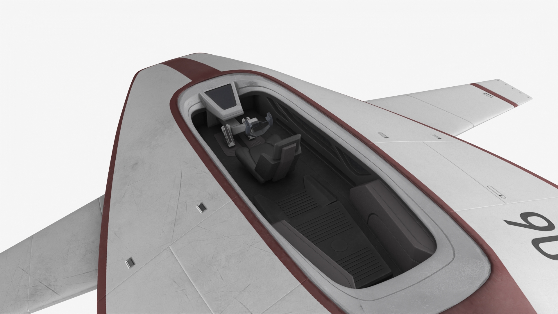 Futuristic Racer Spacecraft Rigged 3D model