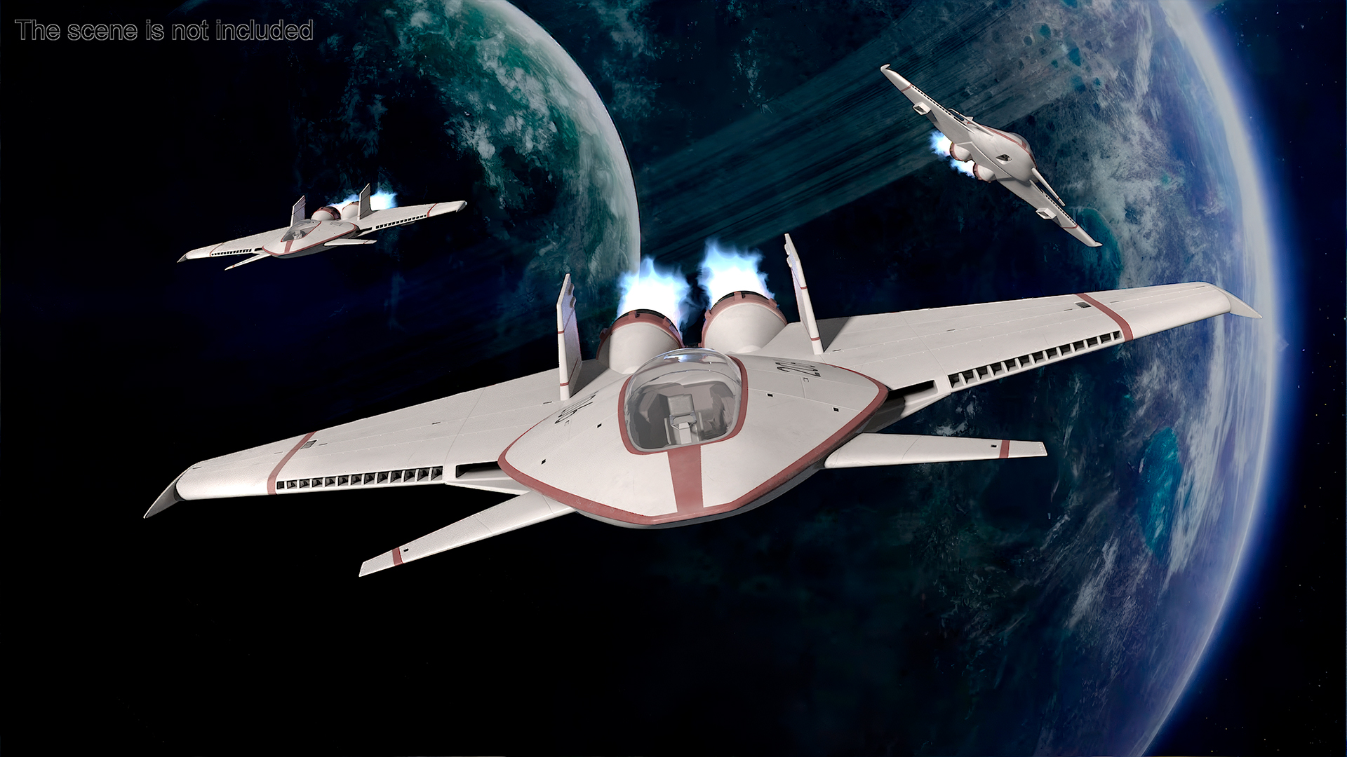 Futuristic Racer Spacecraft Rigged 3D model