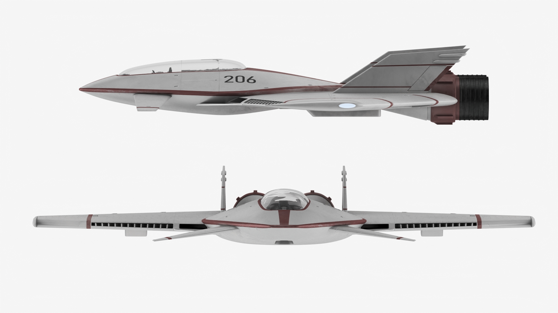 Futuristic Racer Spacecraft Rigged 3D model