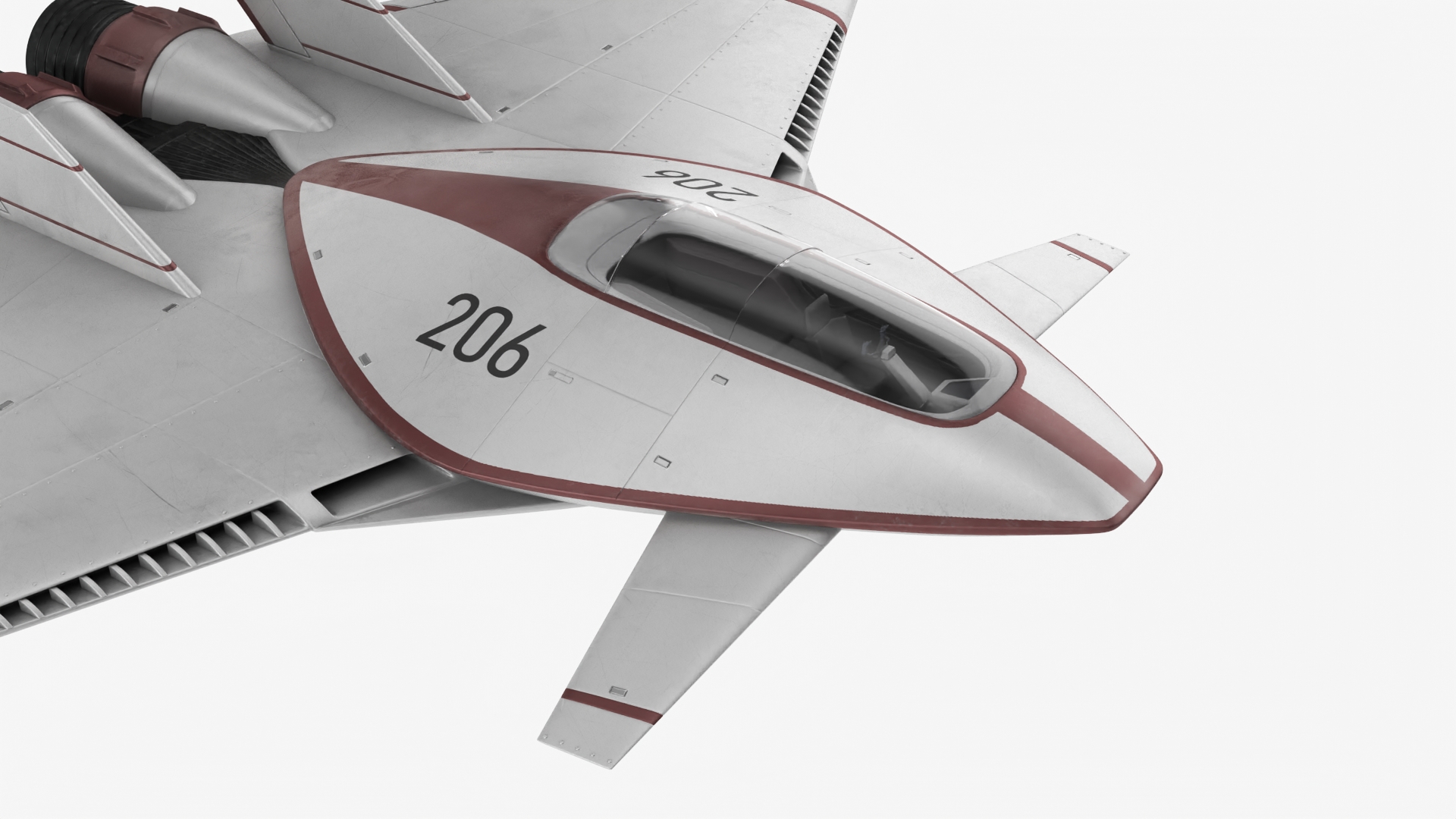 Futuristic Racer Spacecraft Rigged 3D model