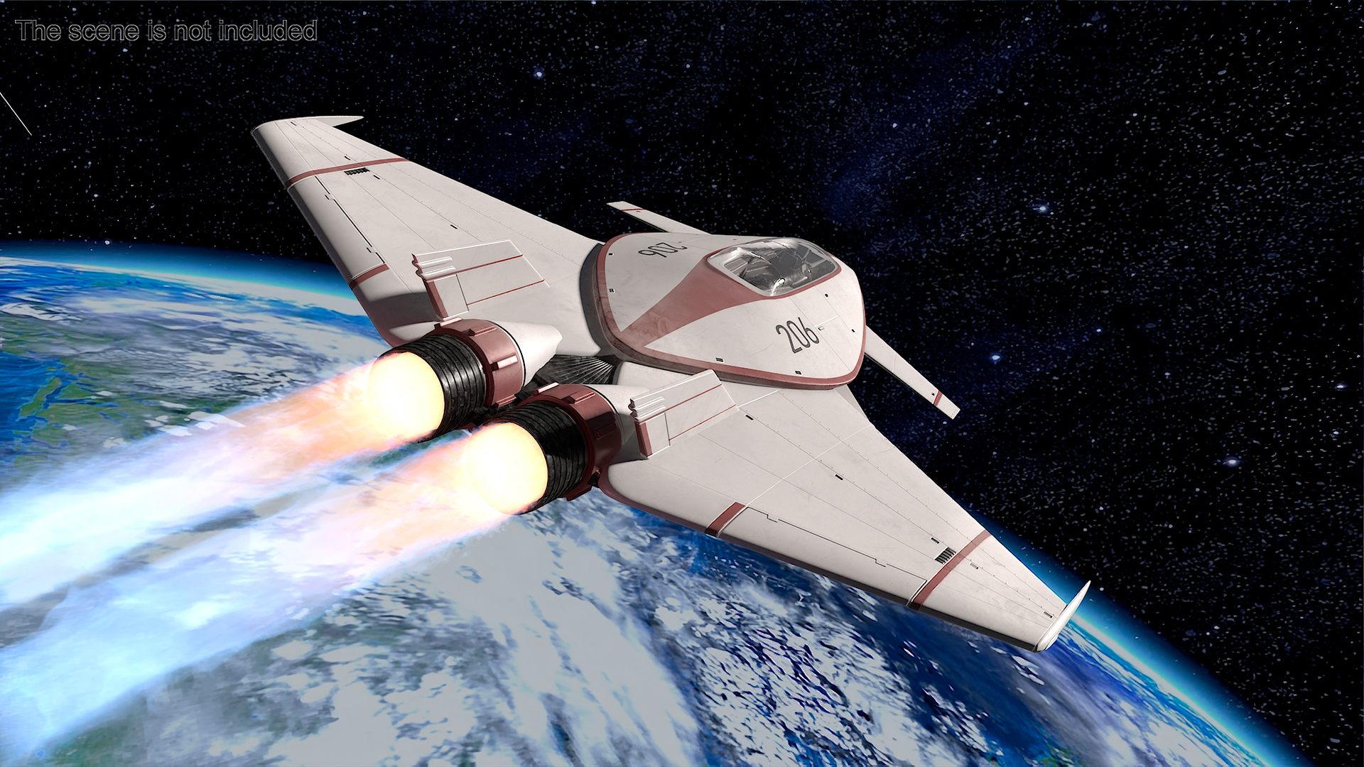 Futuristic Racer Spacecraft Rigged 3D model