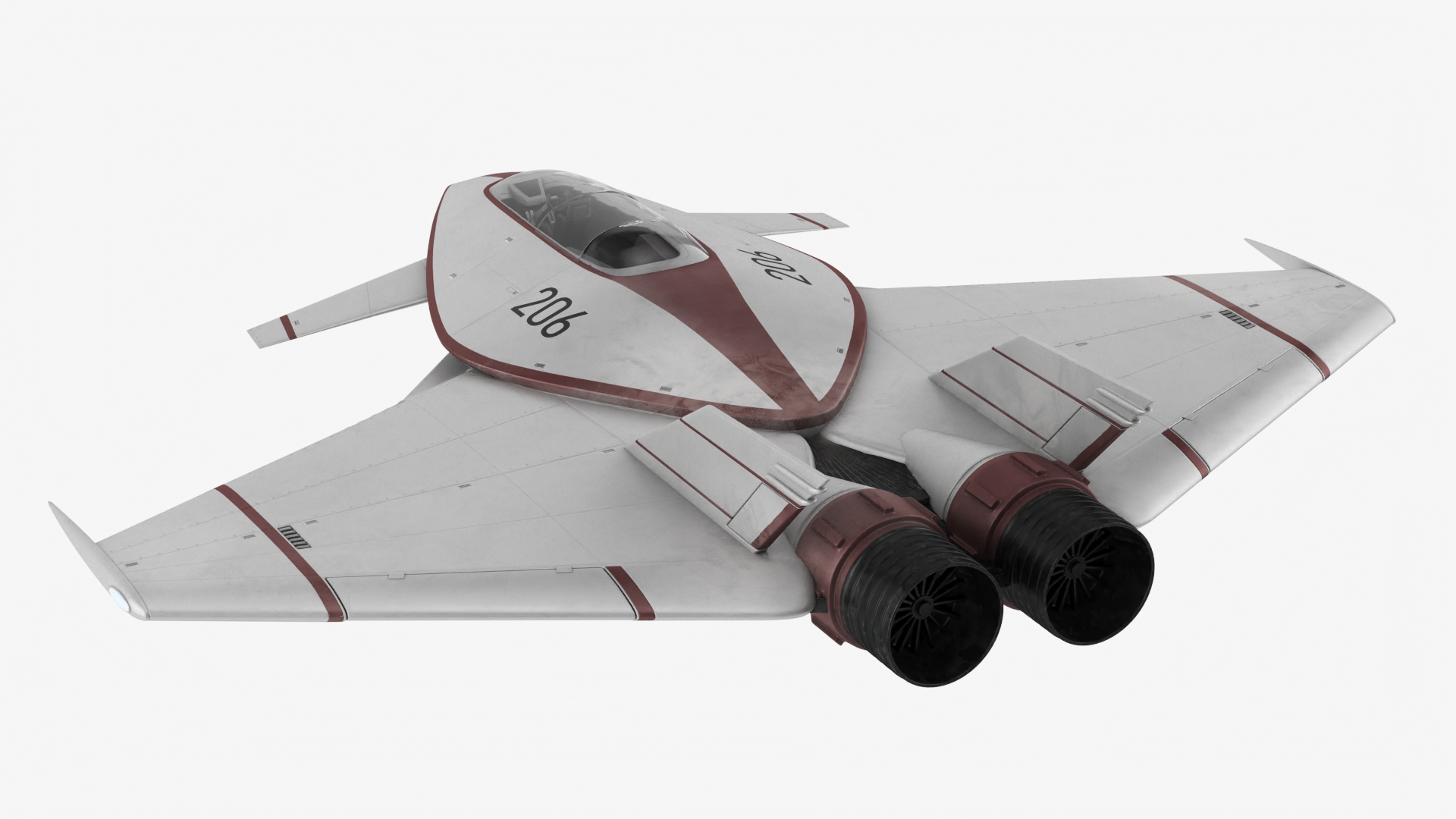 Futuristic Racer Spacecraft Rigged 3D model