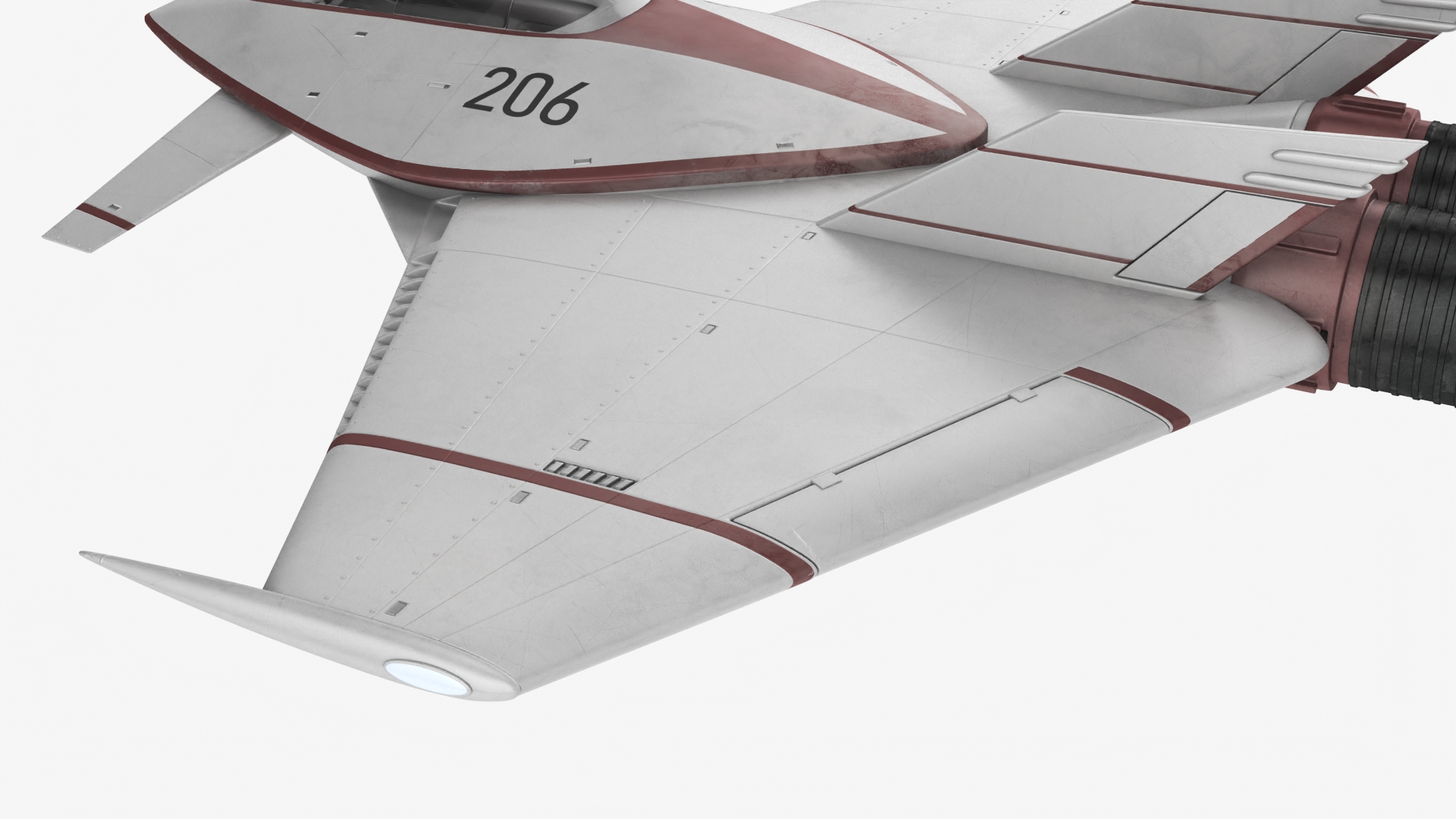 Futuristic Racer Spacecraft Rigged 3D model