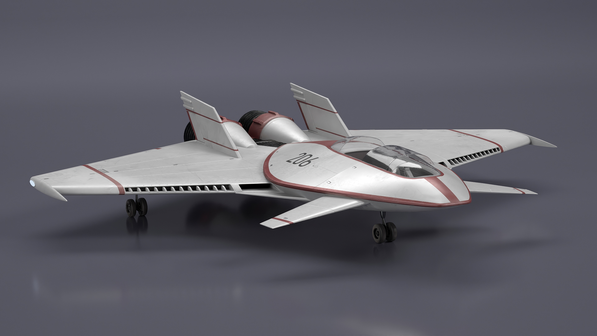 Futuristic Racer Spacecraft Rigged 3D model