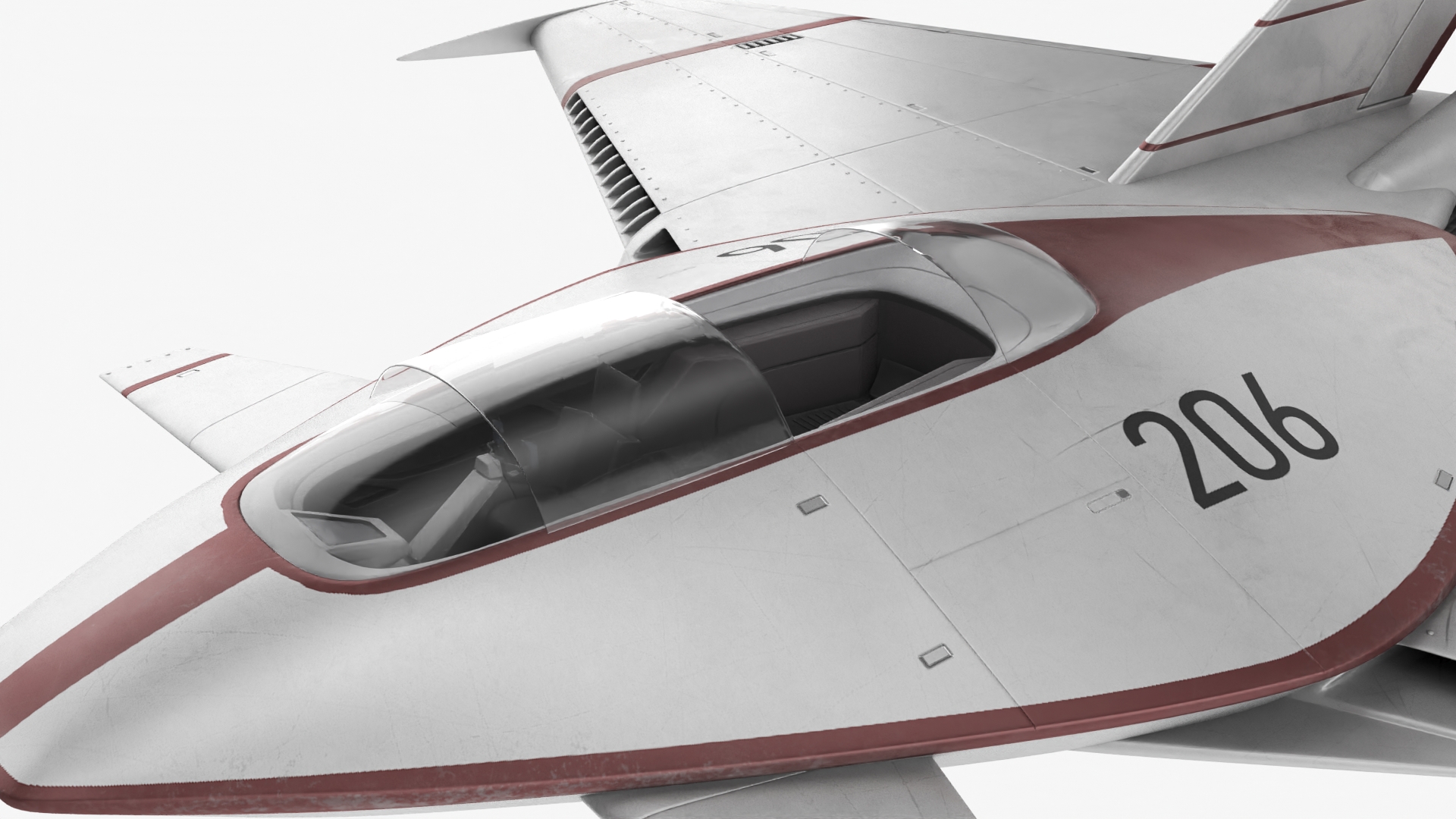 Futuristic Racer Spacecraft Rigged 3D model