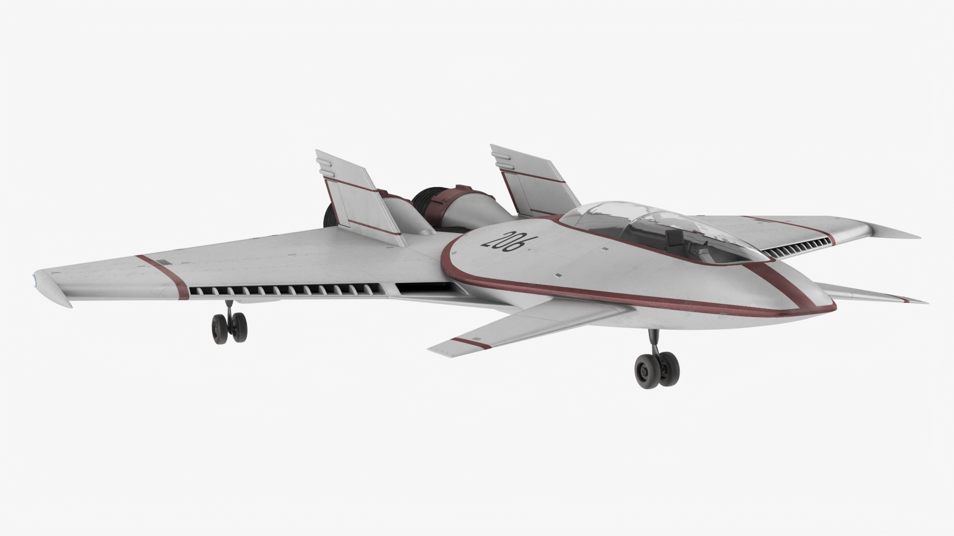 Futuristic Racer Spacecraft Rigged 3D model