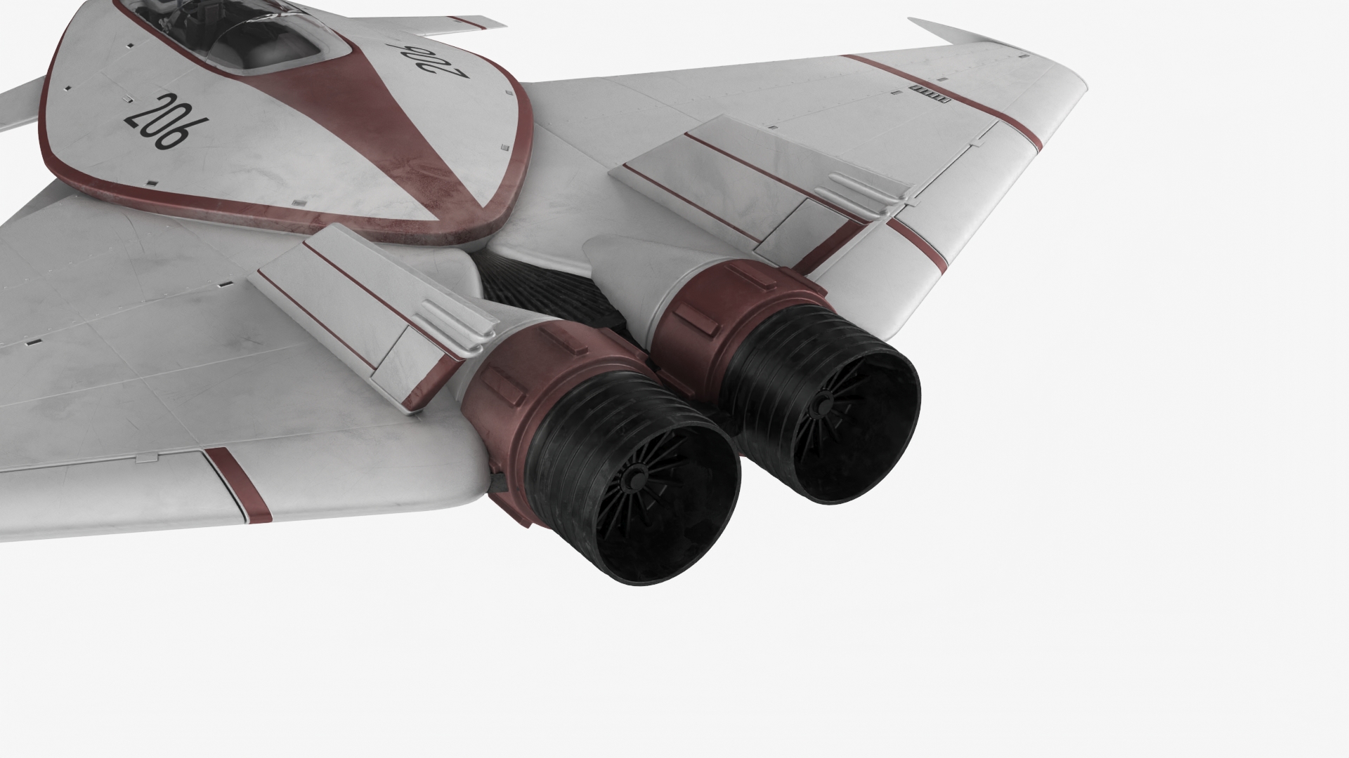 Futuristic Racer Spacecraft Rigged 3D model