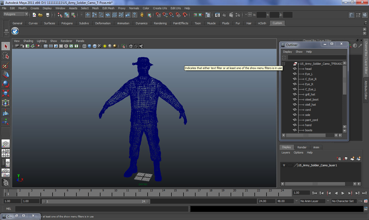 US Army Soldier Camo T-Pose 3D