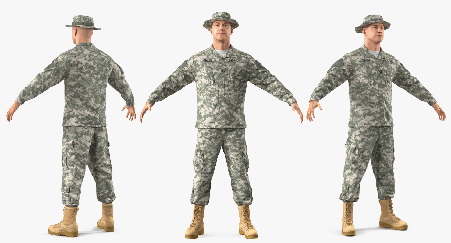 US Army Soldier Camo T-Pose 3D