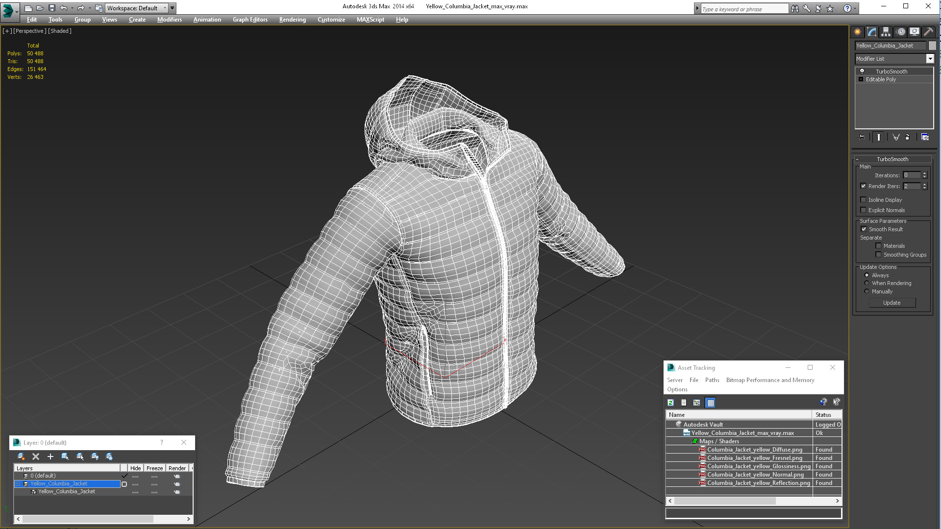 Yellow Columbia Jacket 3D