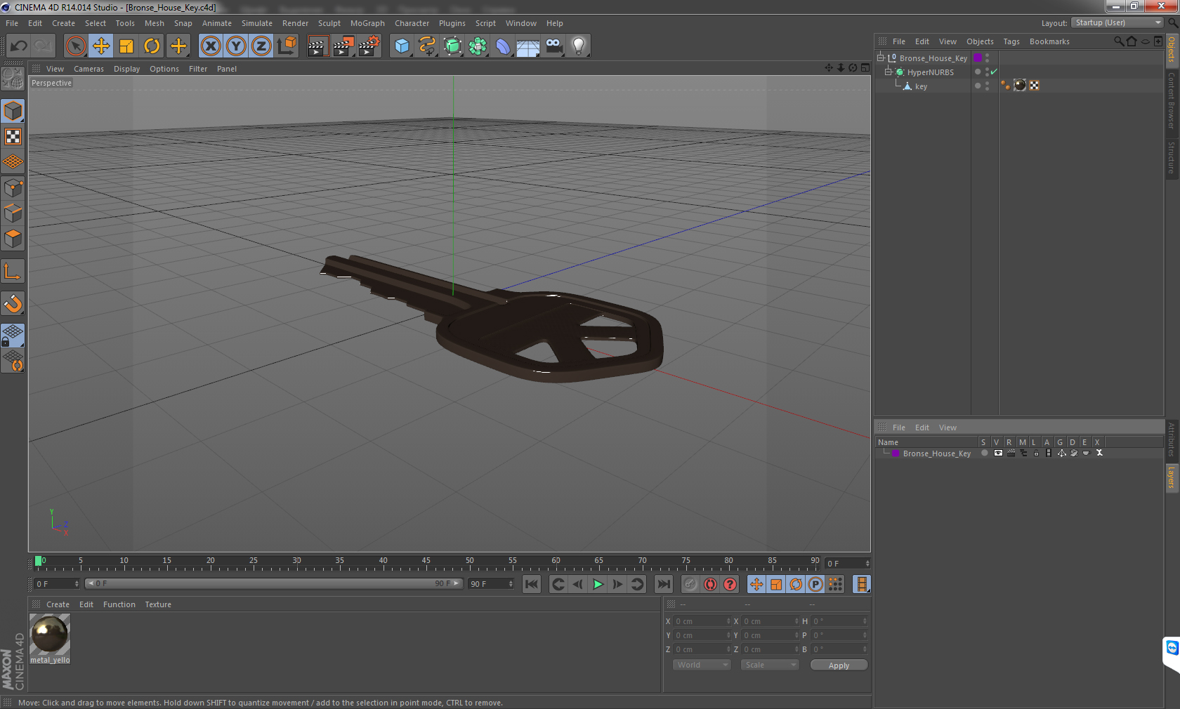 3D Bronse House Key