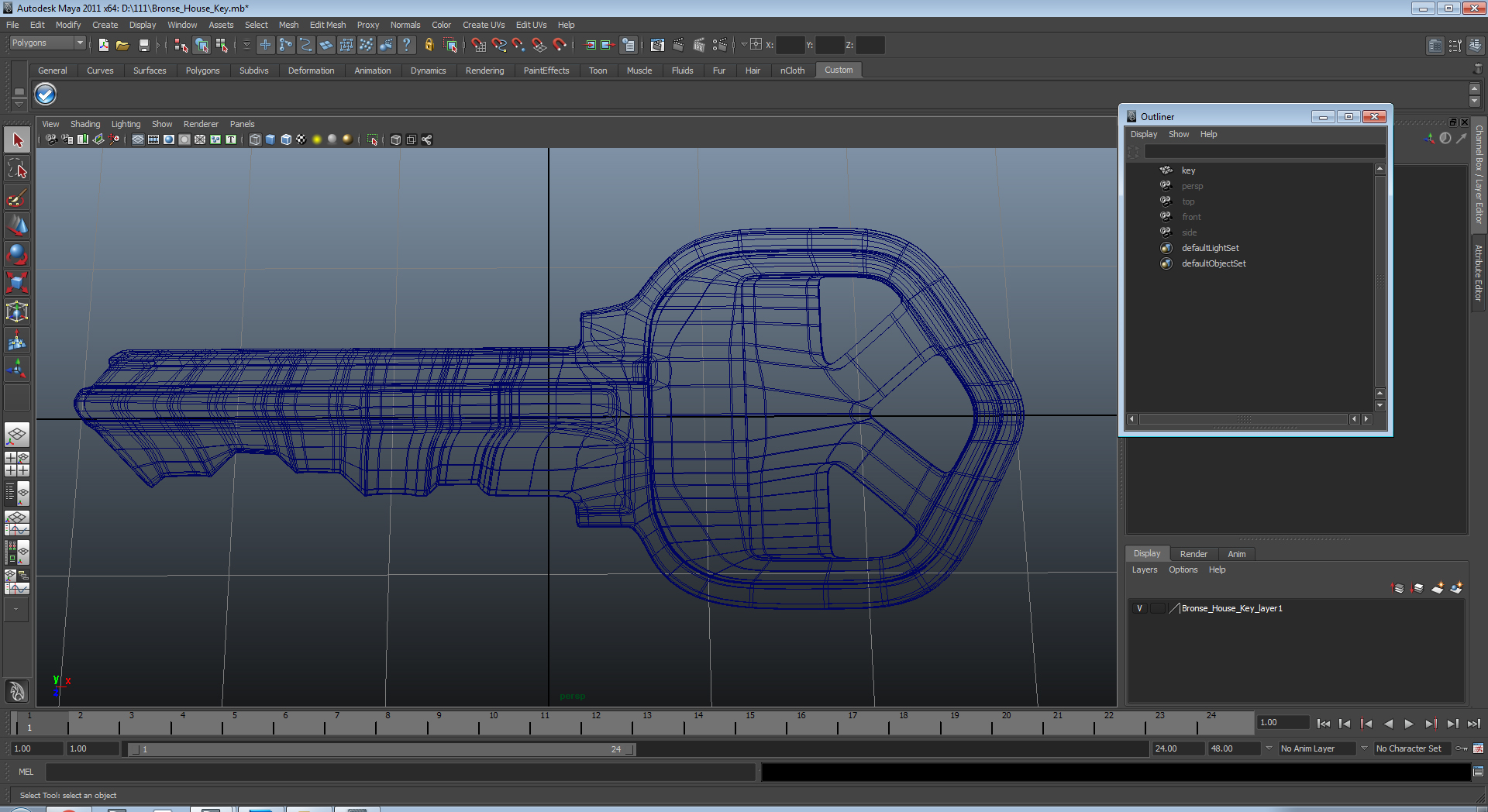 3D Bronse House Key