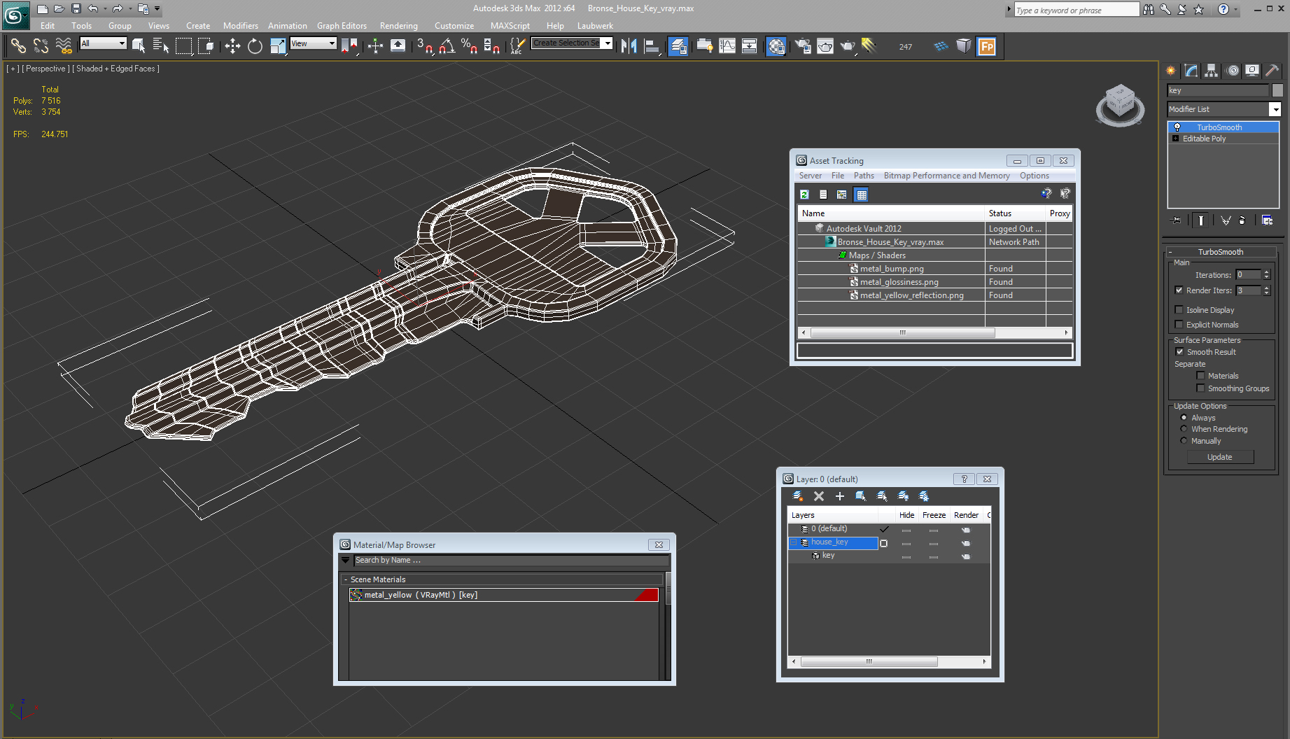 3D Bronse House Key