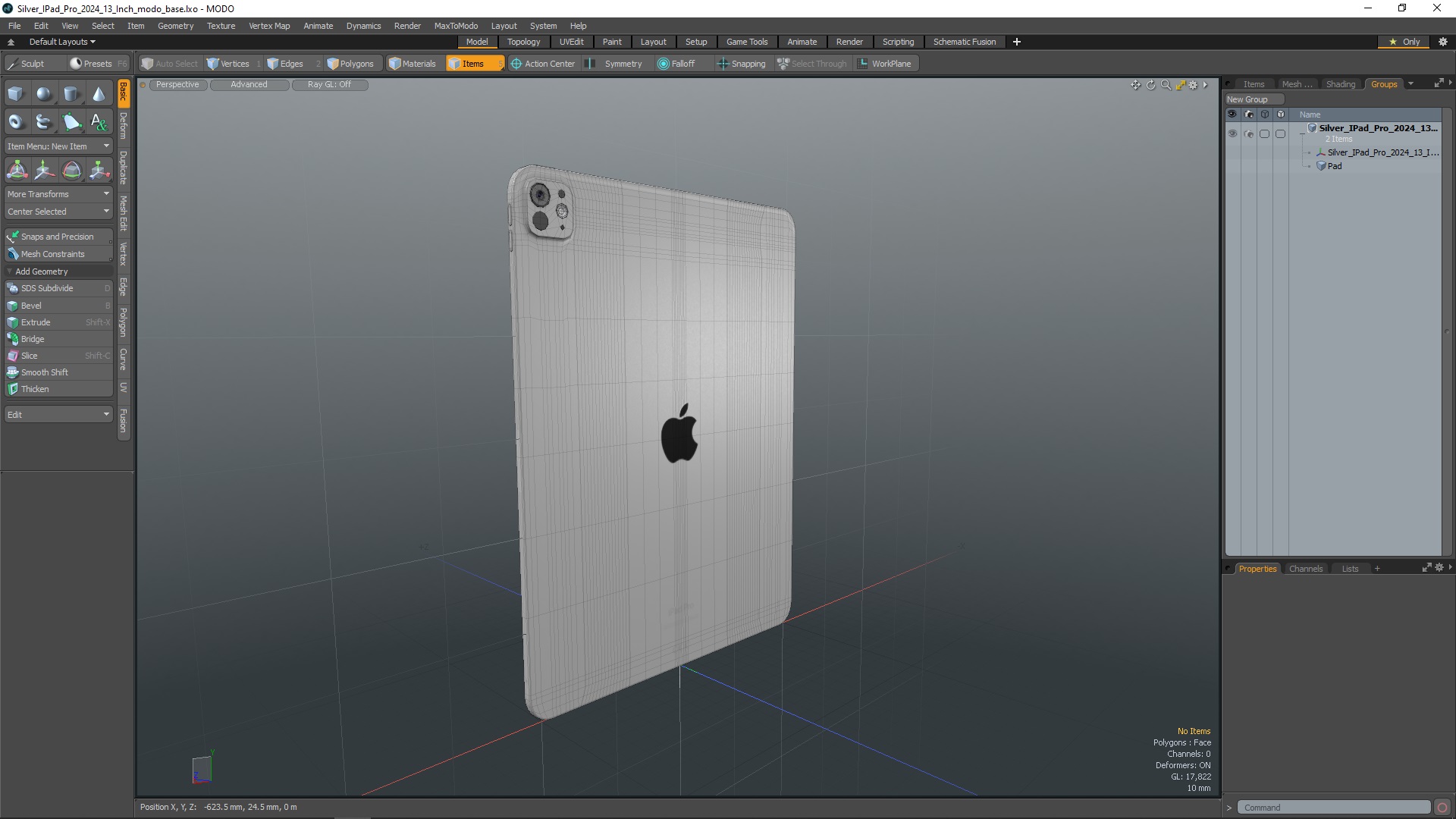 3D Silver IPad Pro 2024 13 Inch model