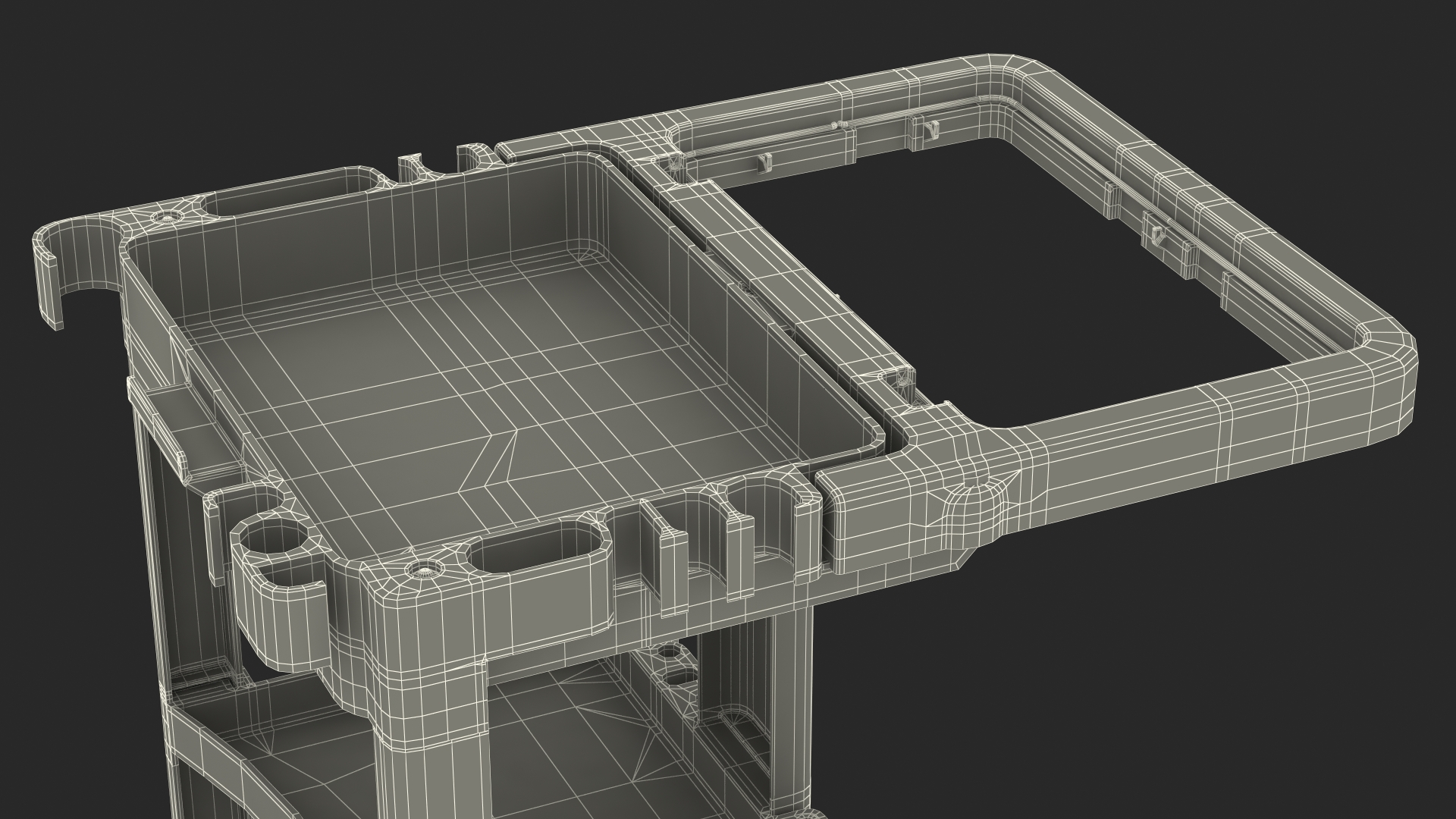 3D Multi Shelf Cleaning Trolley model