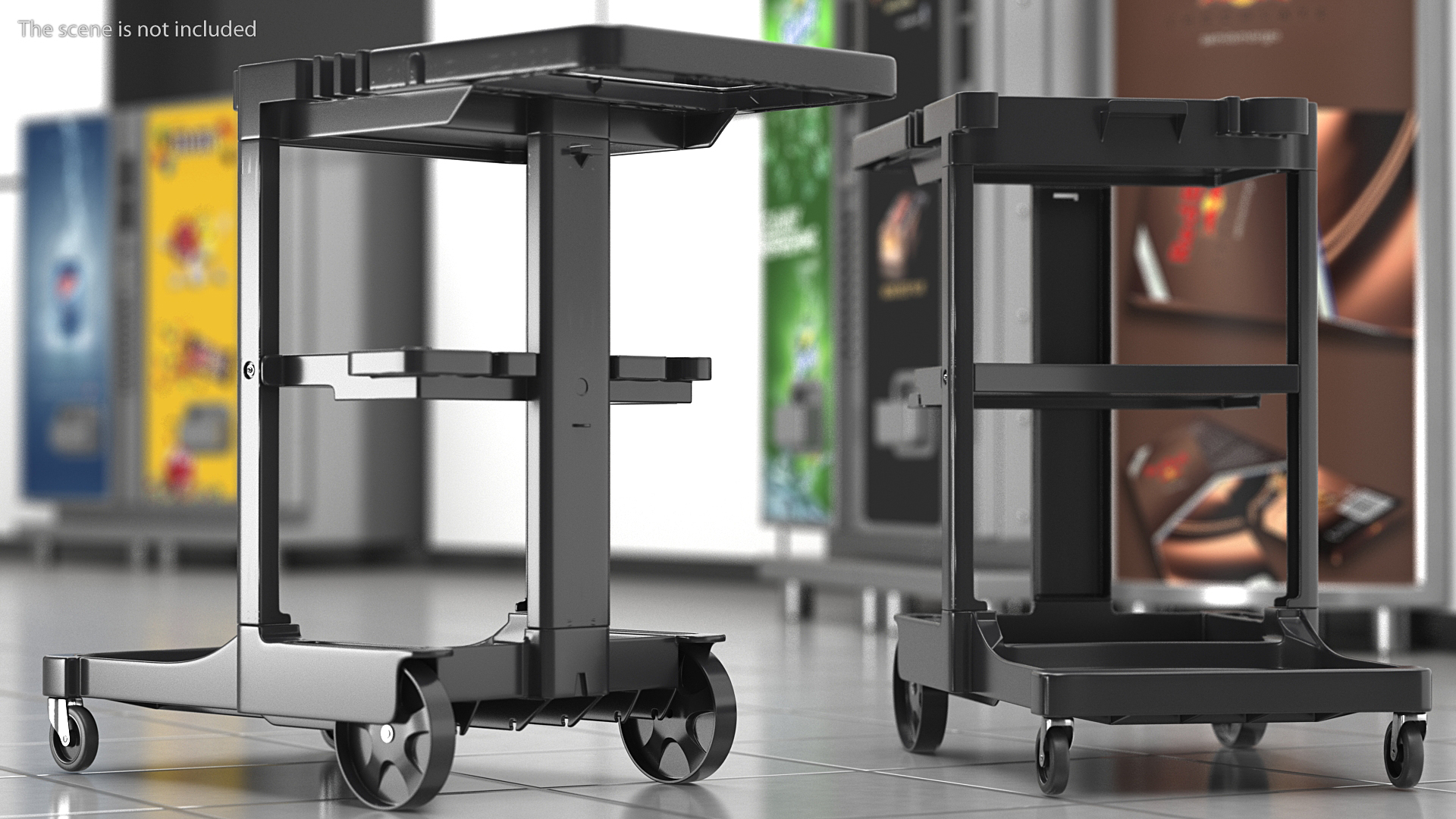 3D Multi Shelf Cleaning Trolley model