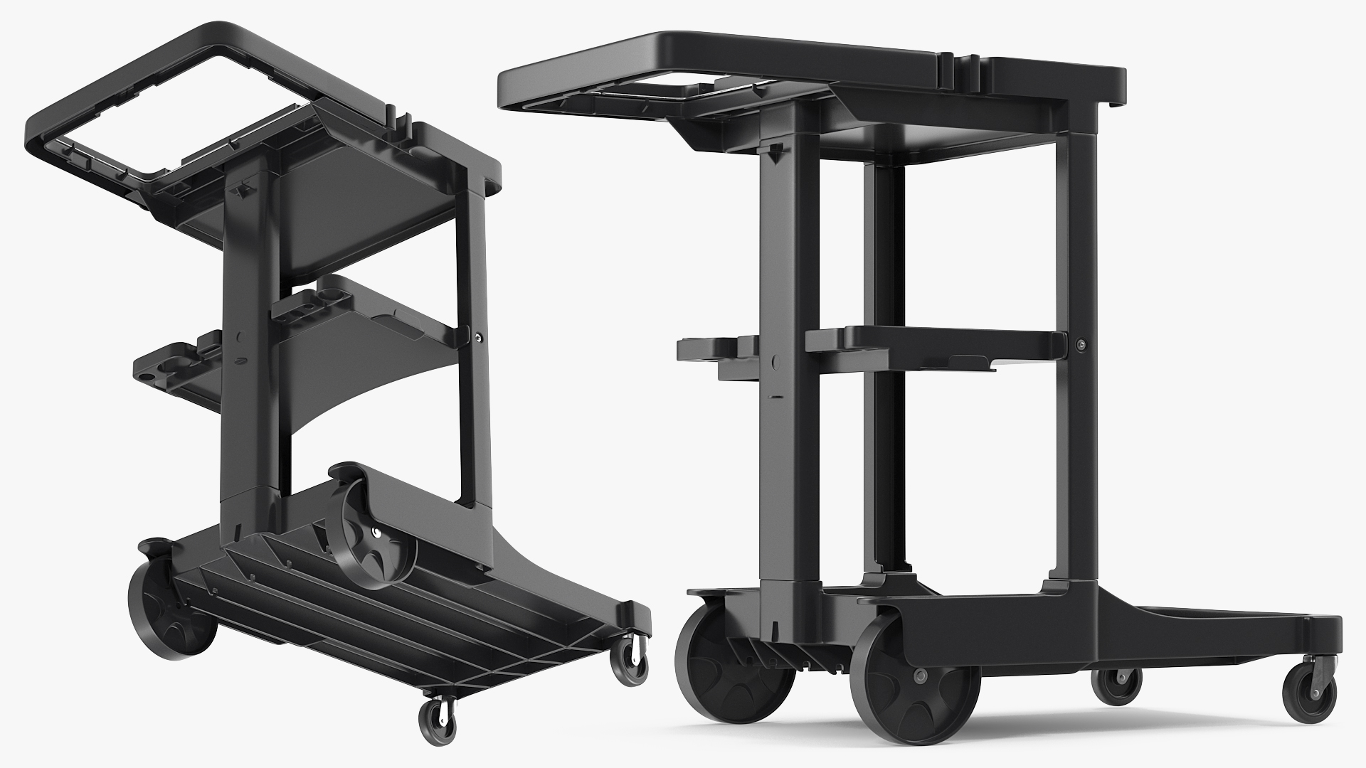 3D Multi Shelf Cleaning Trolley model