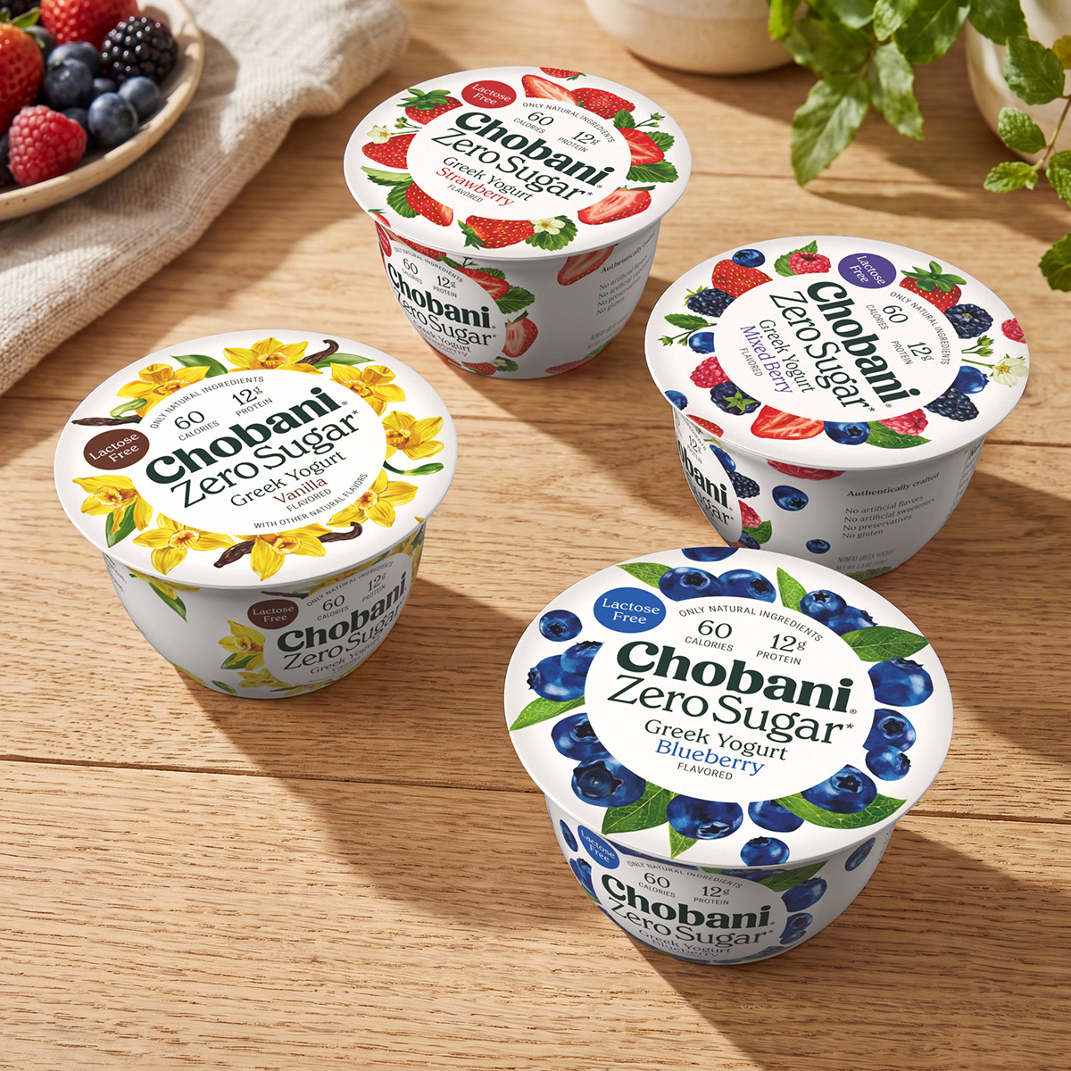 Chobani Zero Sugar Greek Yogurt Cup Variety Set 3D model preview