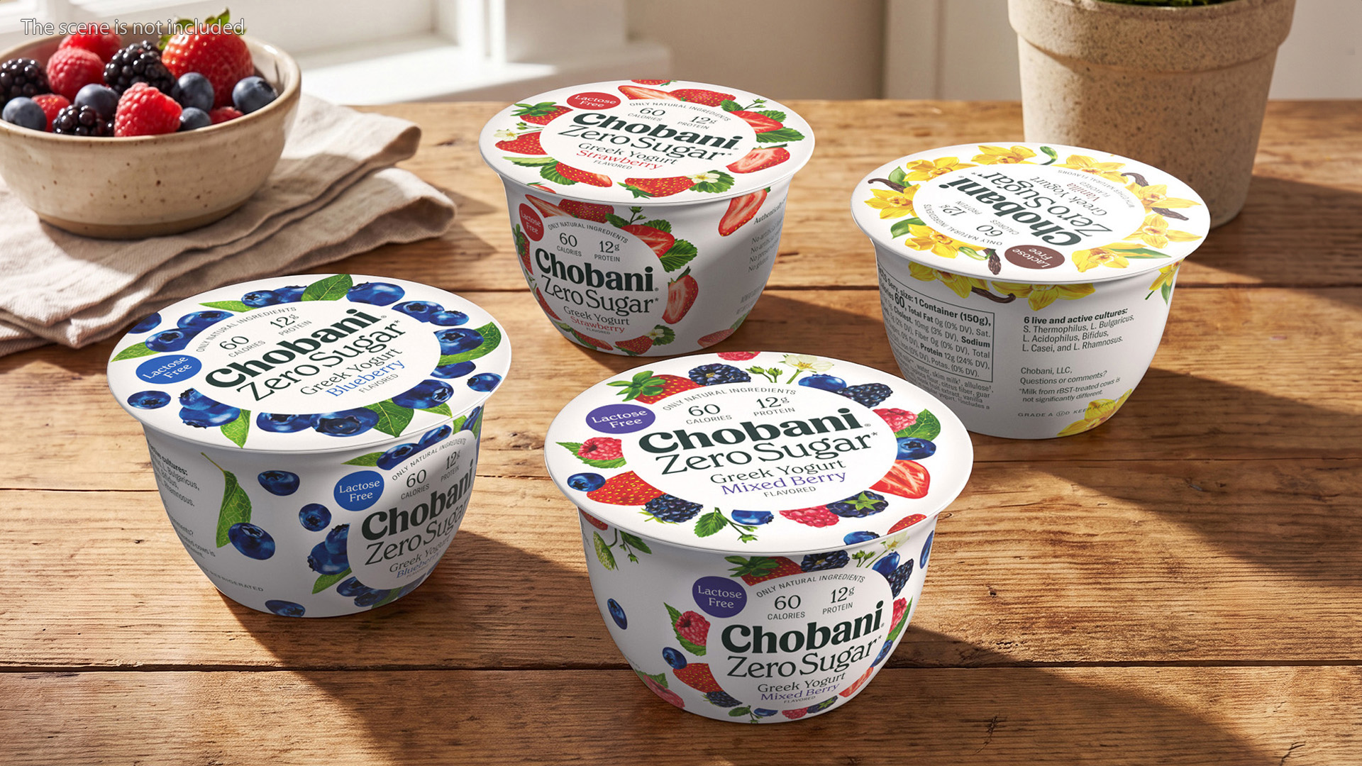 Chobani Zero Sugar Greek Yogurt Cup Variety Set, view 3