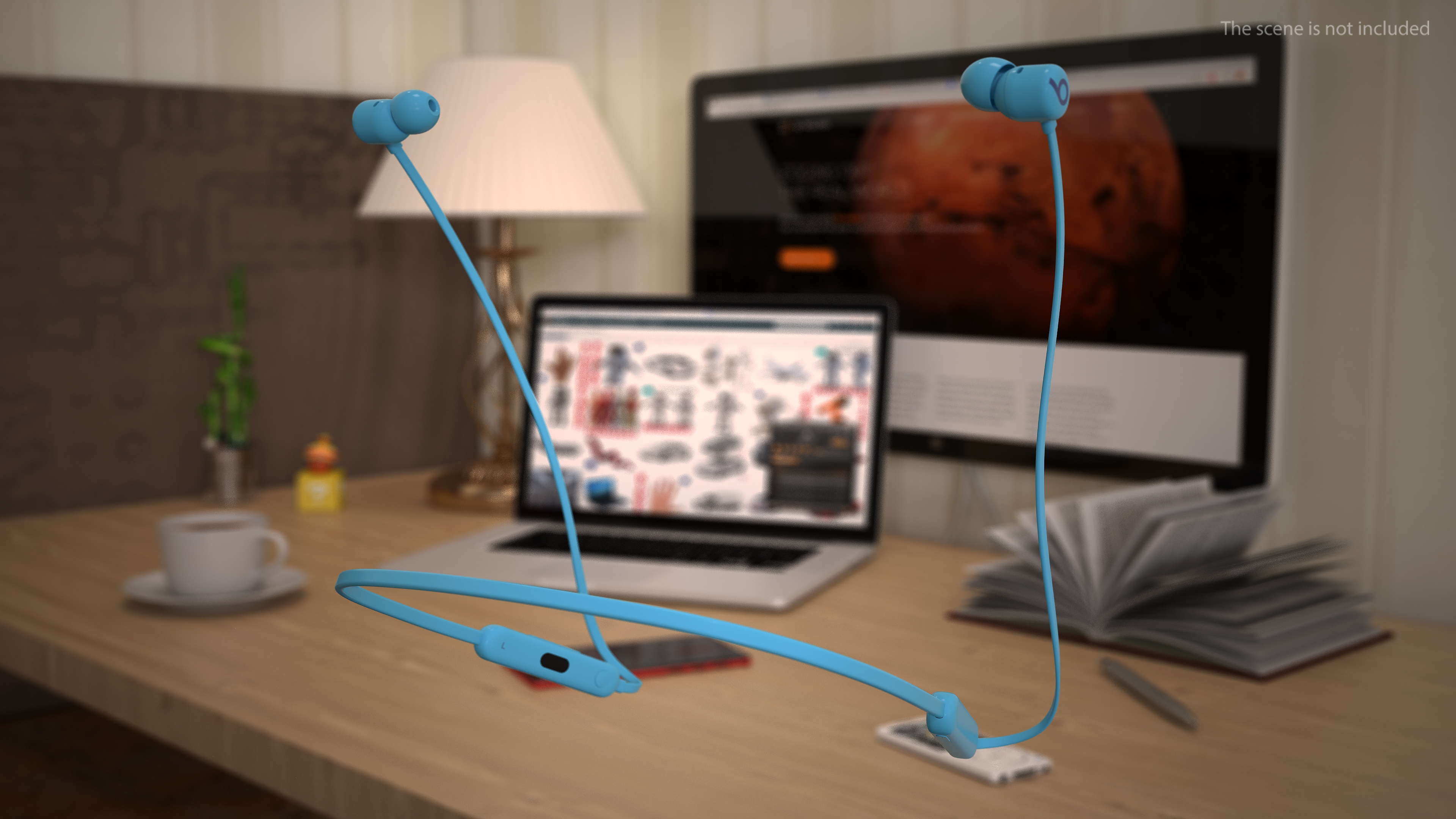 3D model Beats Flex Wireless Earphones Flame Blue